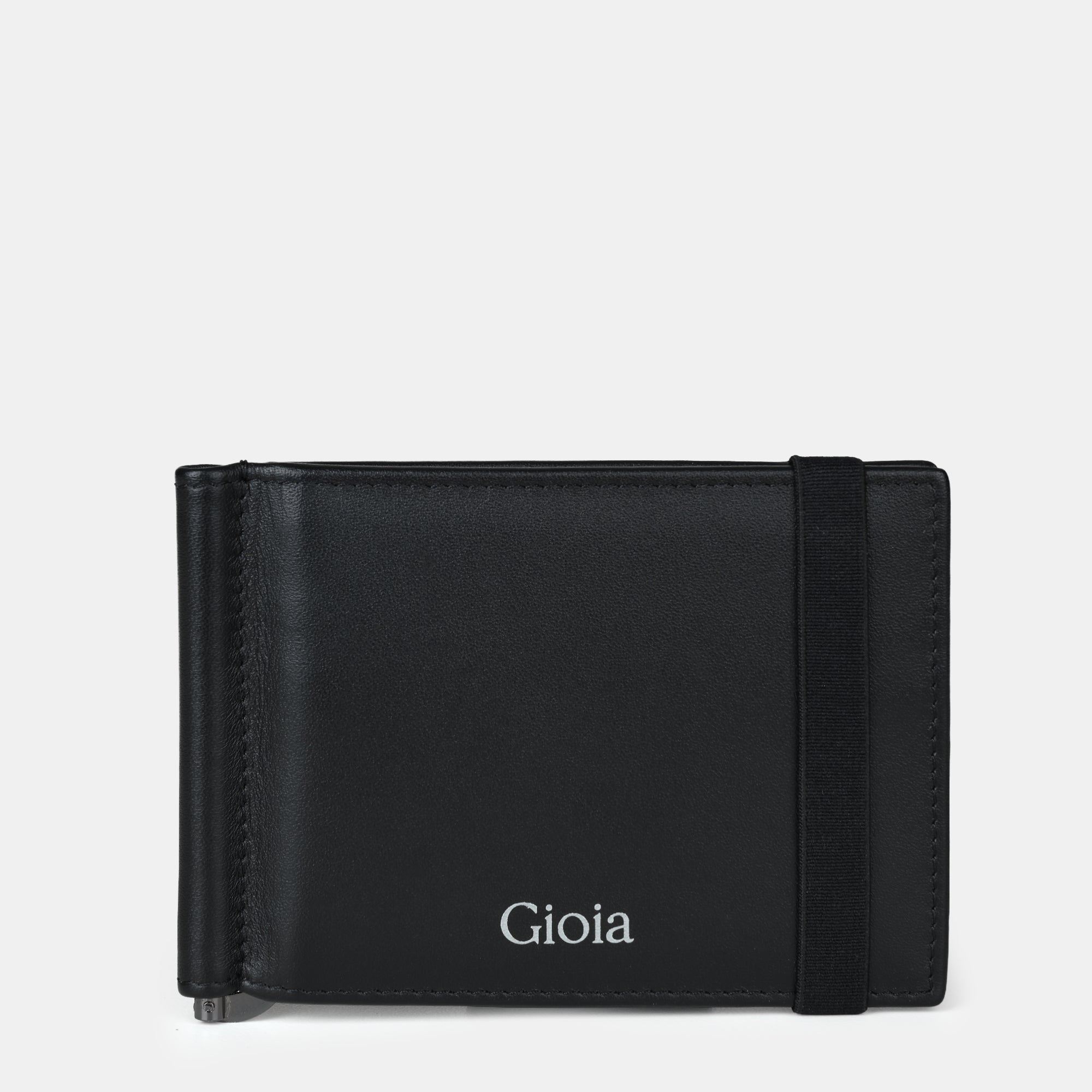 Enzo Leather Moneyclip Wallet 6cc#Color_Black