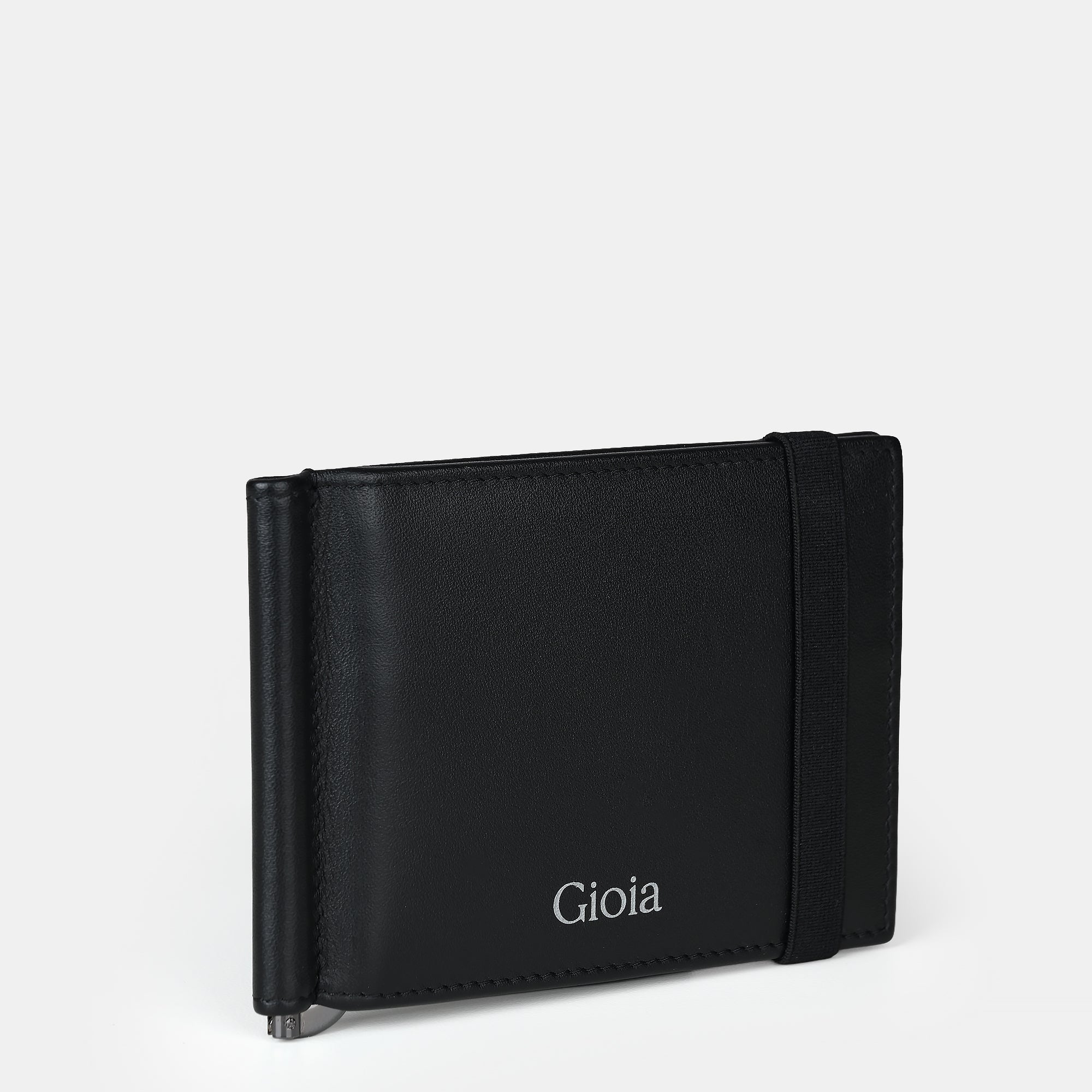 Enzo Leather Moneyclip Wallet 6cc#Color_Black