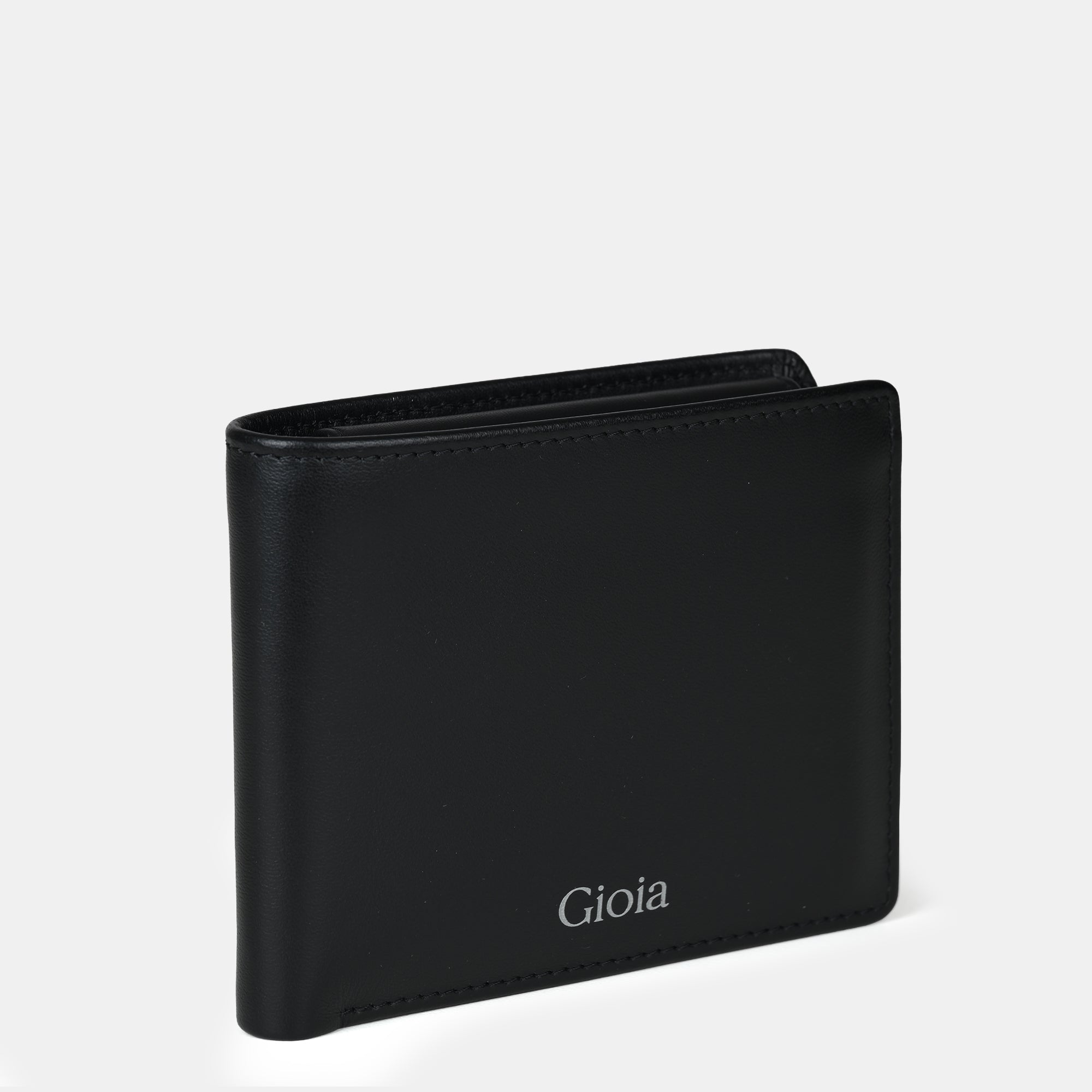 Enzo Leather Bifold Wallet 3cc with Coin Case#Color_Black