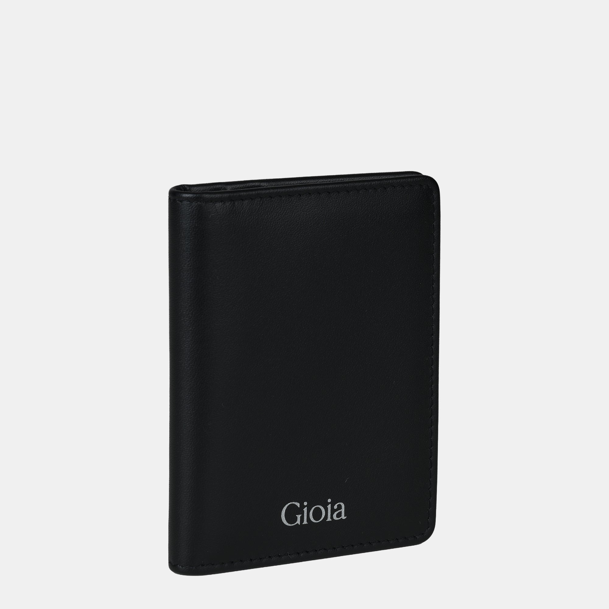 Enzo Leather Cardholder 3cc with ID slot#Color_Black