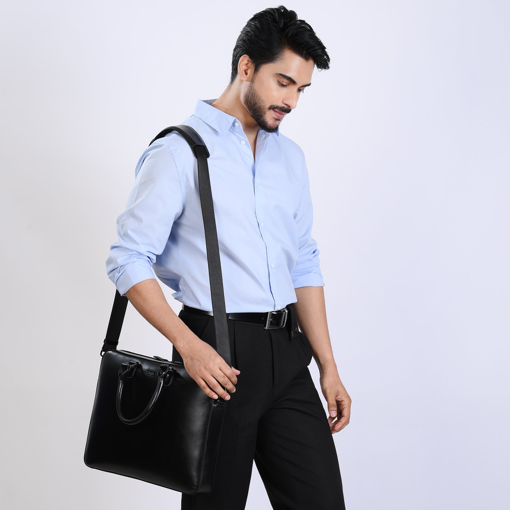 Enzo Laptop Bag#Color_Black