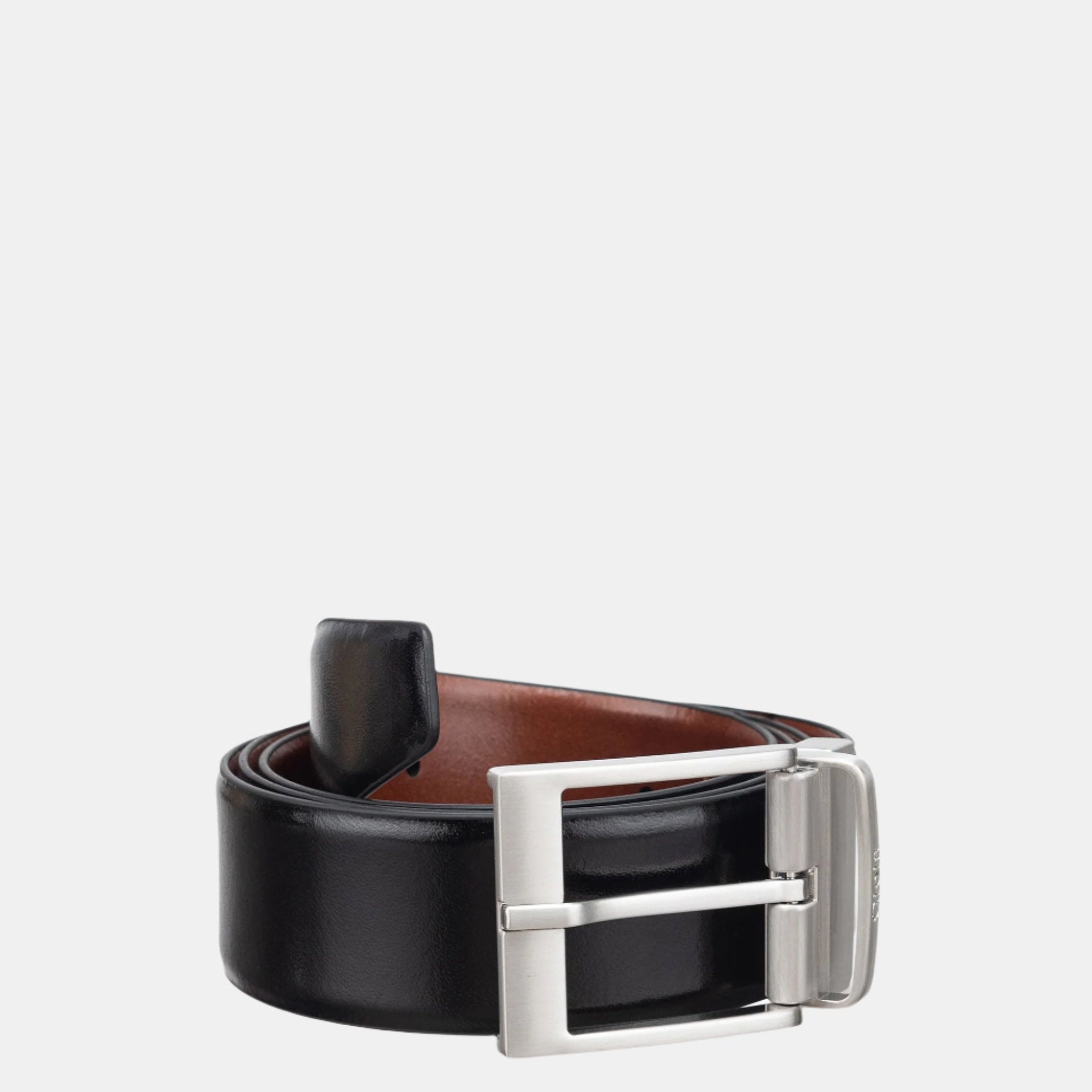 Alaska 4 cm Wide Belt#Color_Black Tan