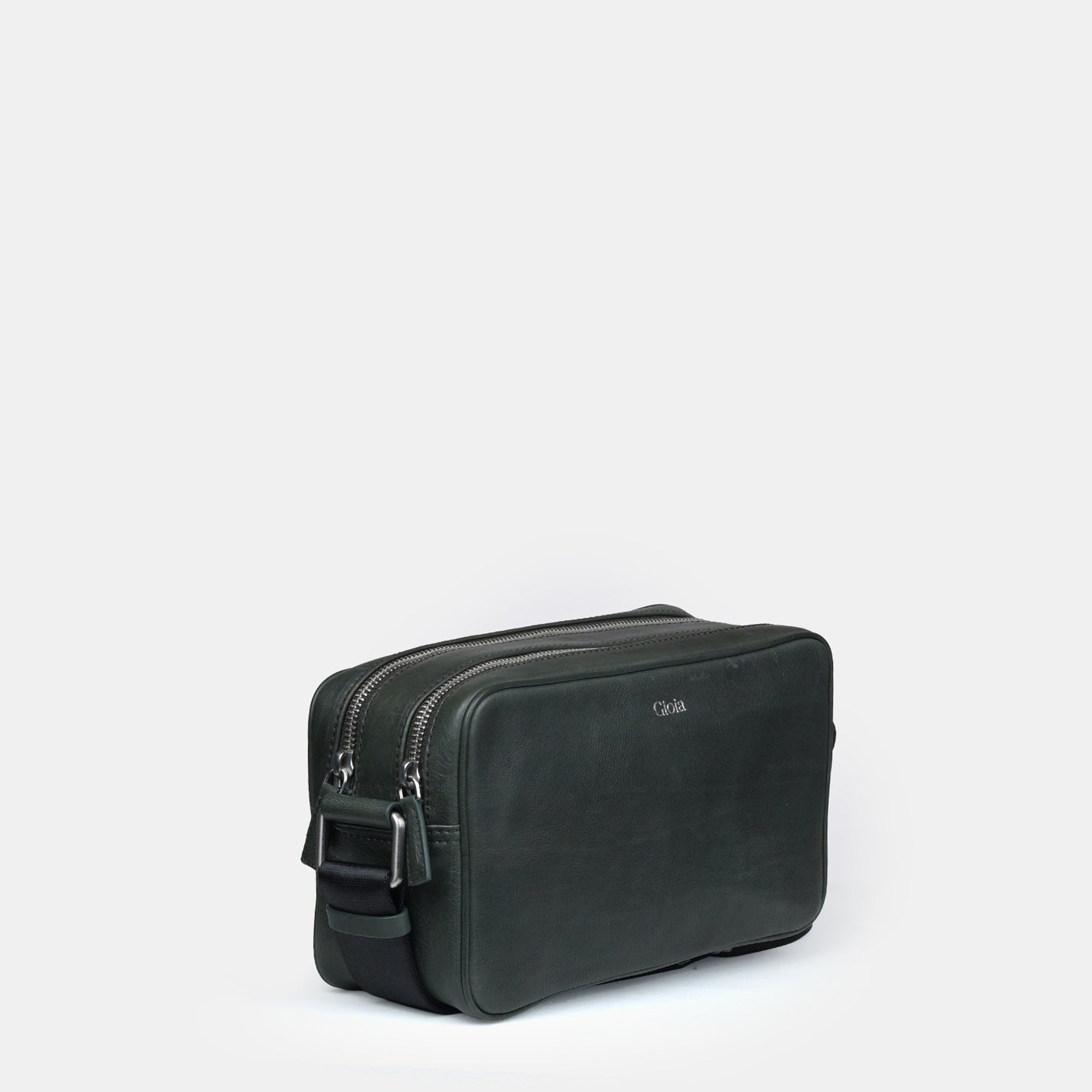 Louis Double Zip Leather Crossbody Bag#Color_Olive