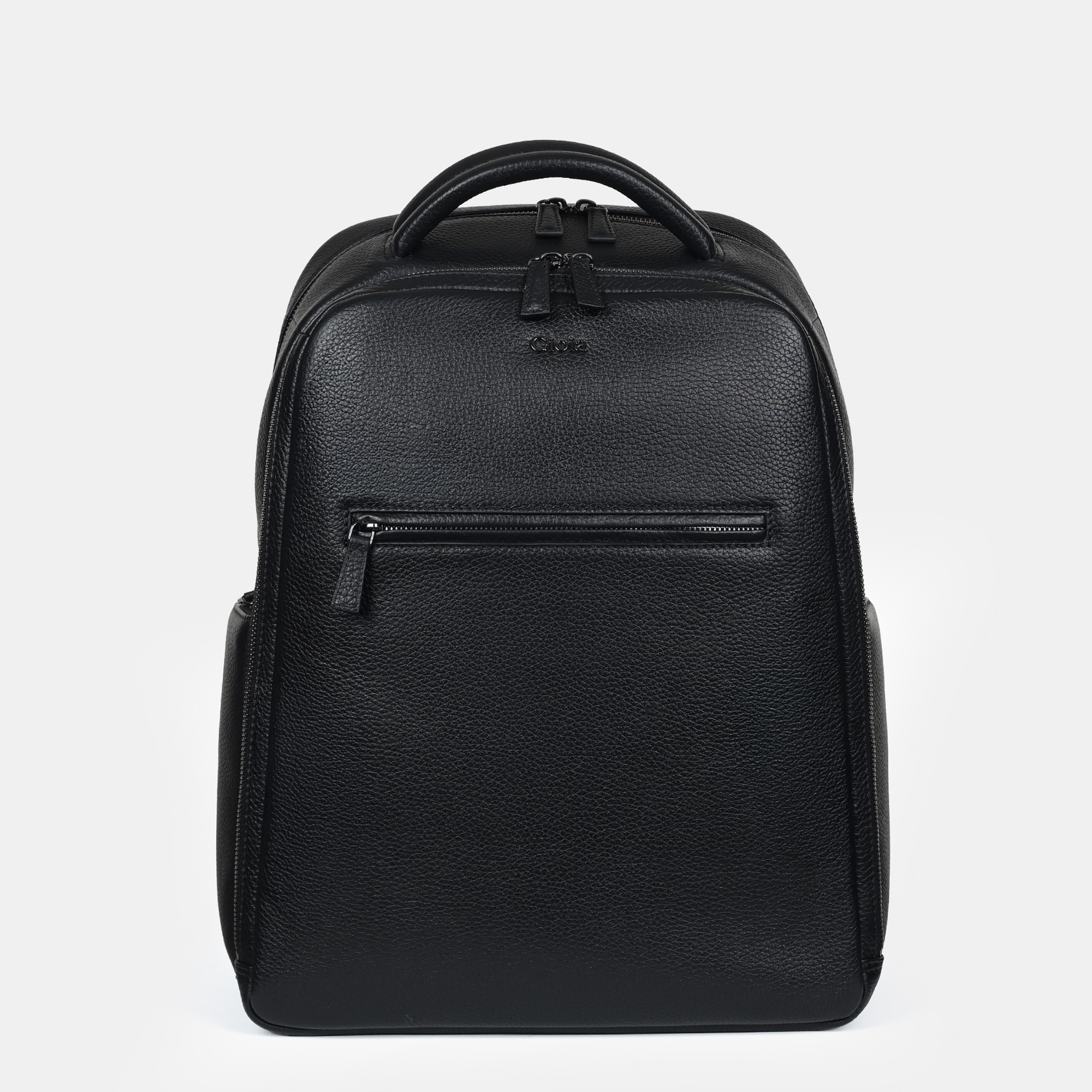Mario Leather Backpack Large#Color_Black