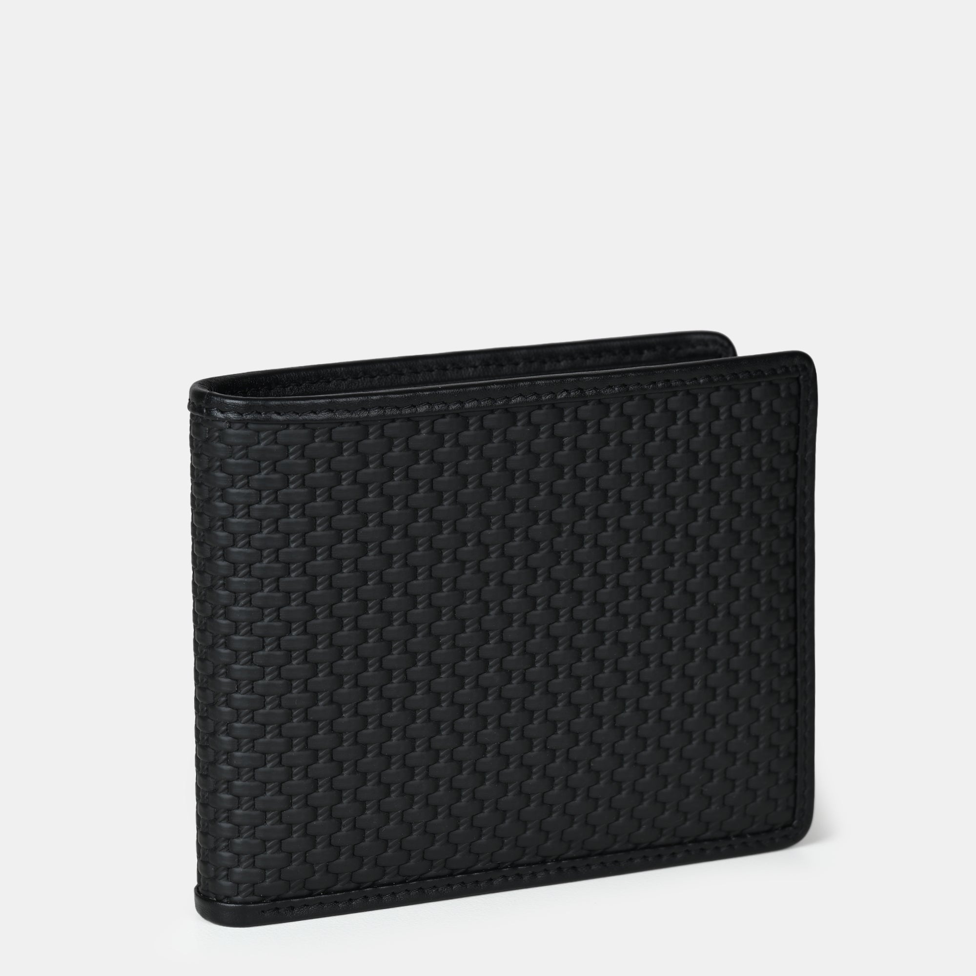 Italian Textured Leather Bifold Wallet 10 cc with ID Insert