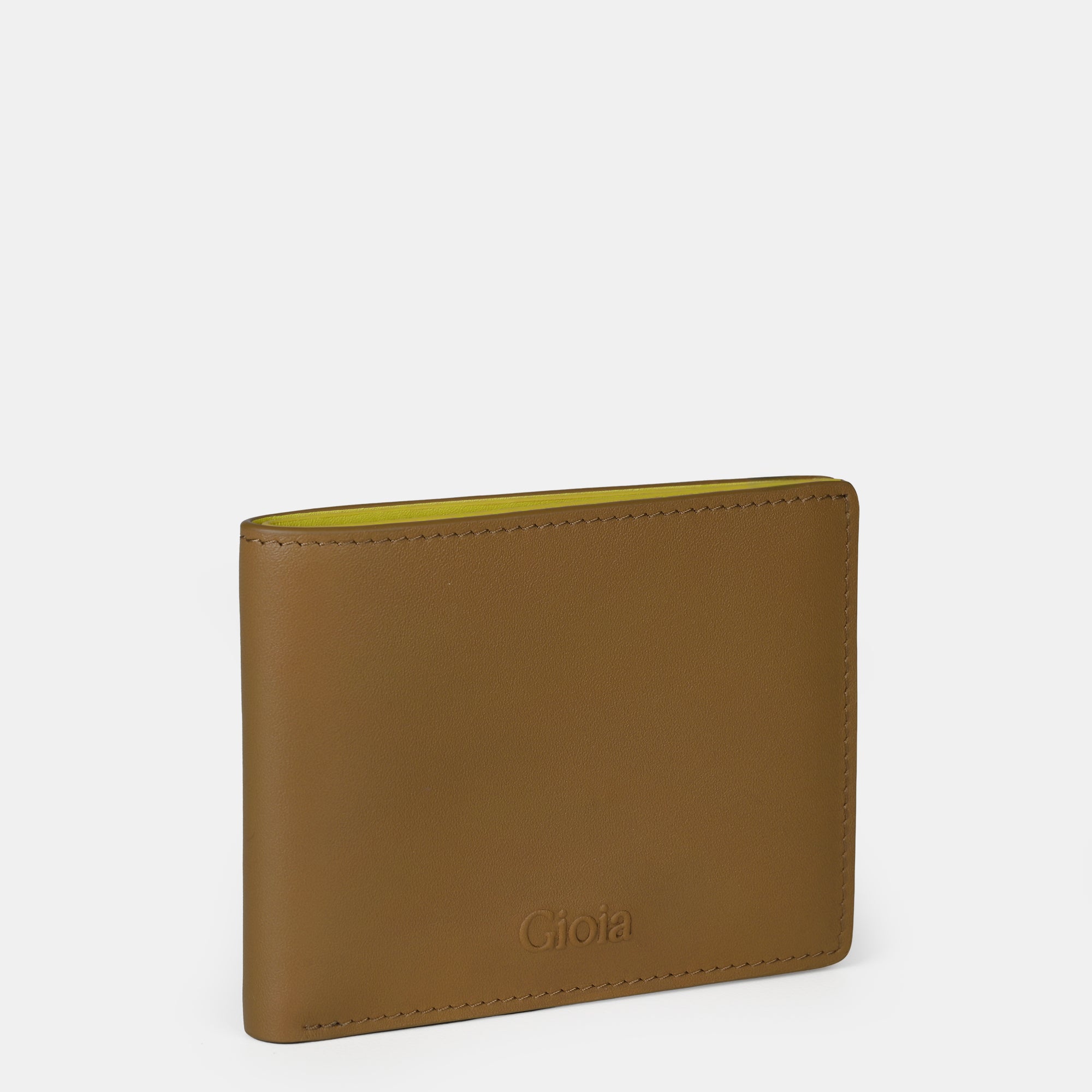 Multi-Color Mini Bifold Wallet 6cc#Color_Tan-yellow