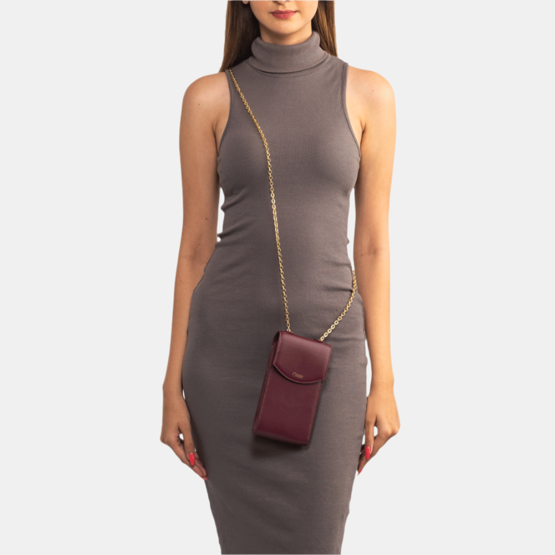 Sophie Phone Crossbody Bag#Color_Merlot