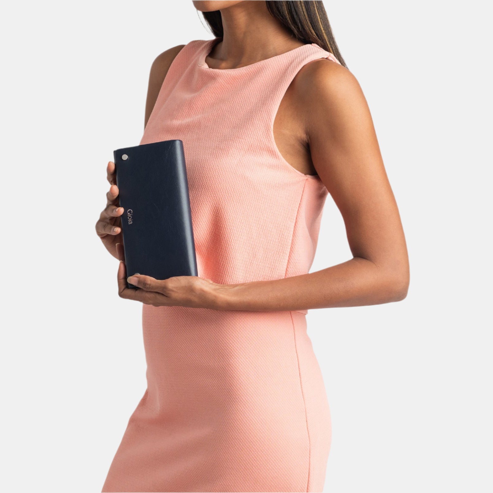 Felicita Flap-over Clutch#Color_Navy