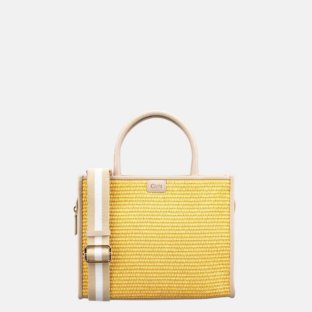 Raffia Book Tote#Color_Yellow
