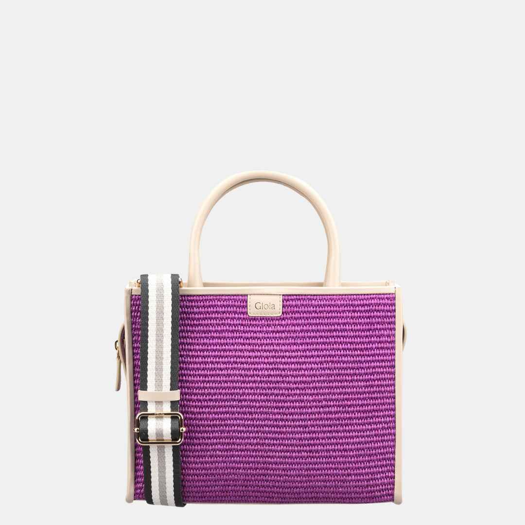 Raffia Book Tote#Color_Purple