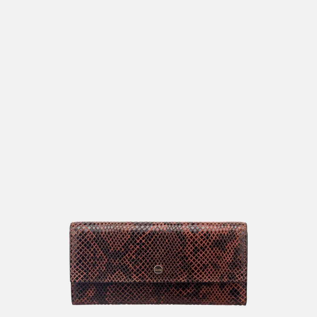 Faux Python Flapover Clutch#Color_Yellow