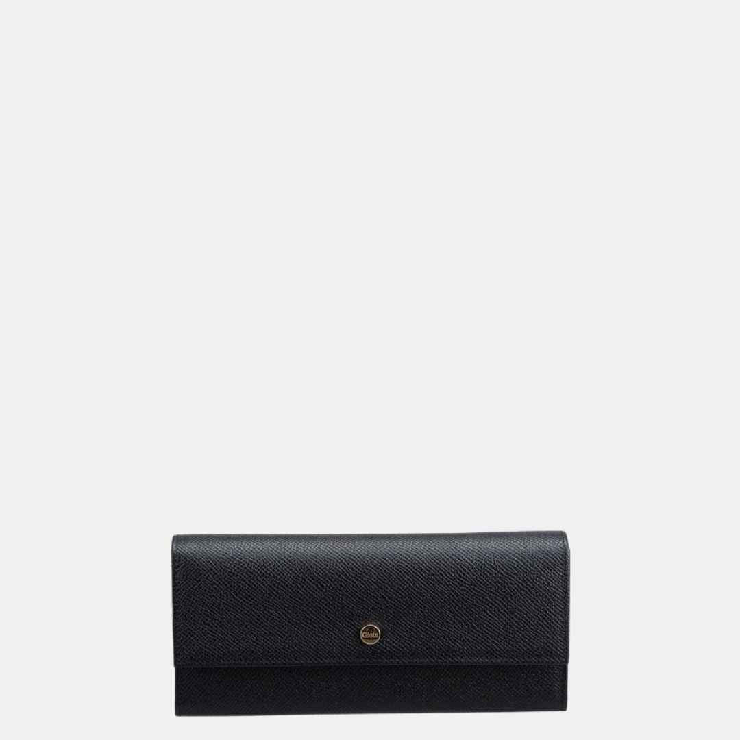 Saffiano Flapover Clutch#Color_Black