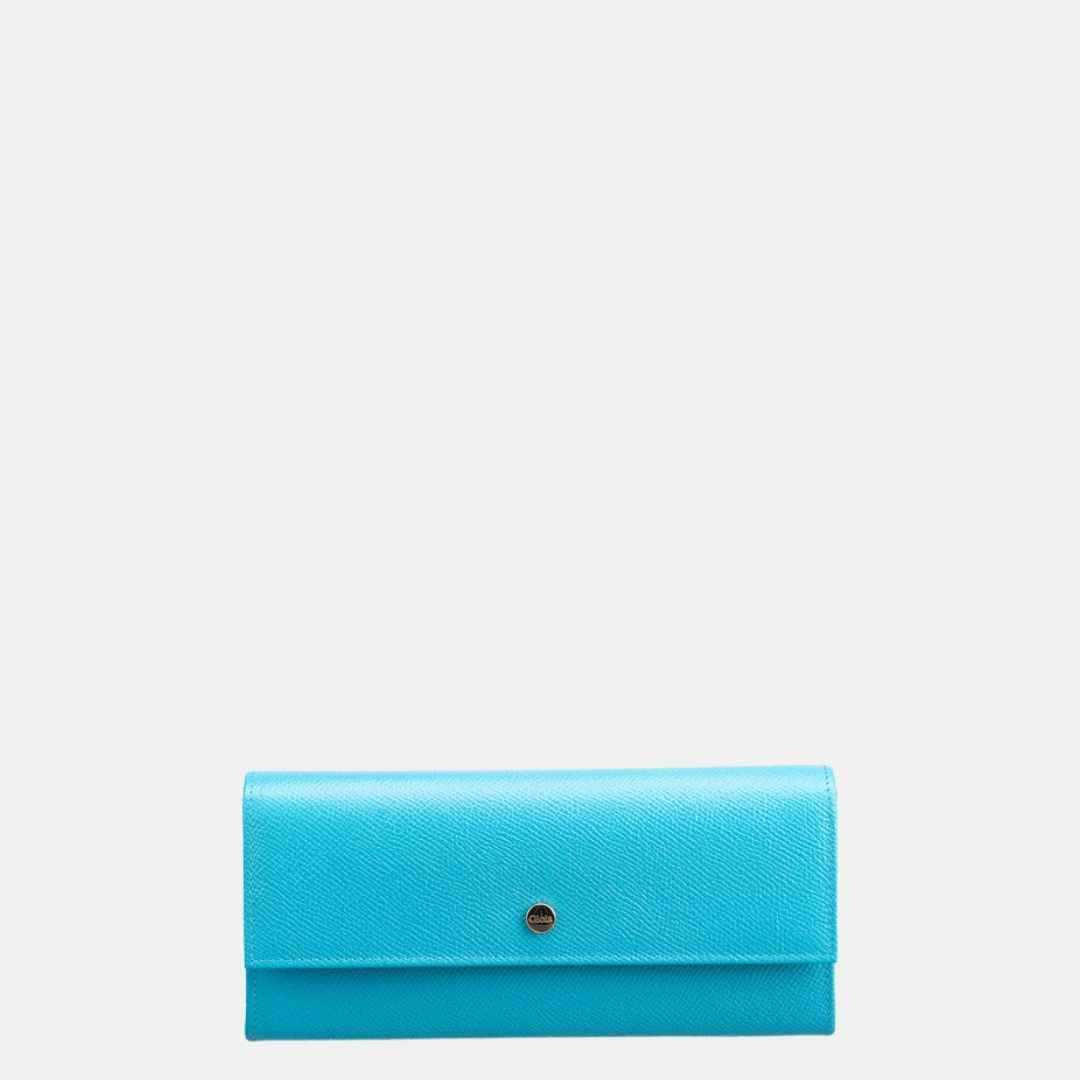 Saffiano Flapover Clutch#Color_Blue