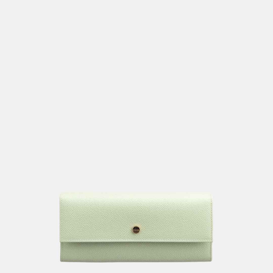 Saffiano Flapover Clutch#Color_Light Green