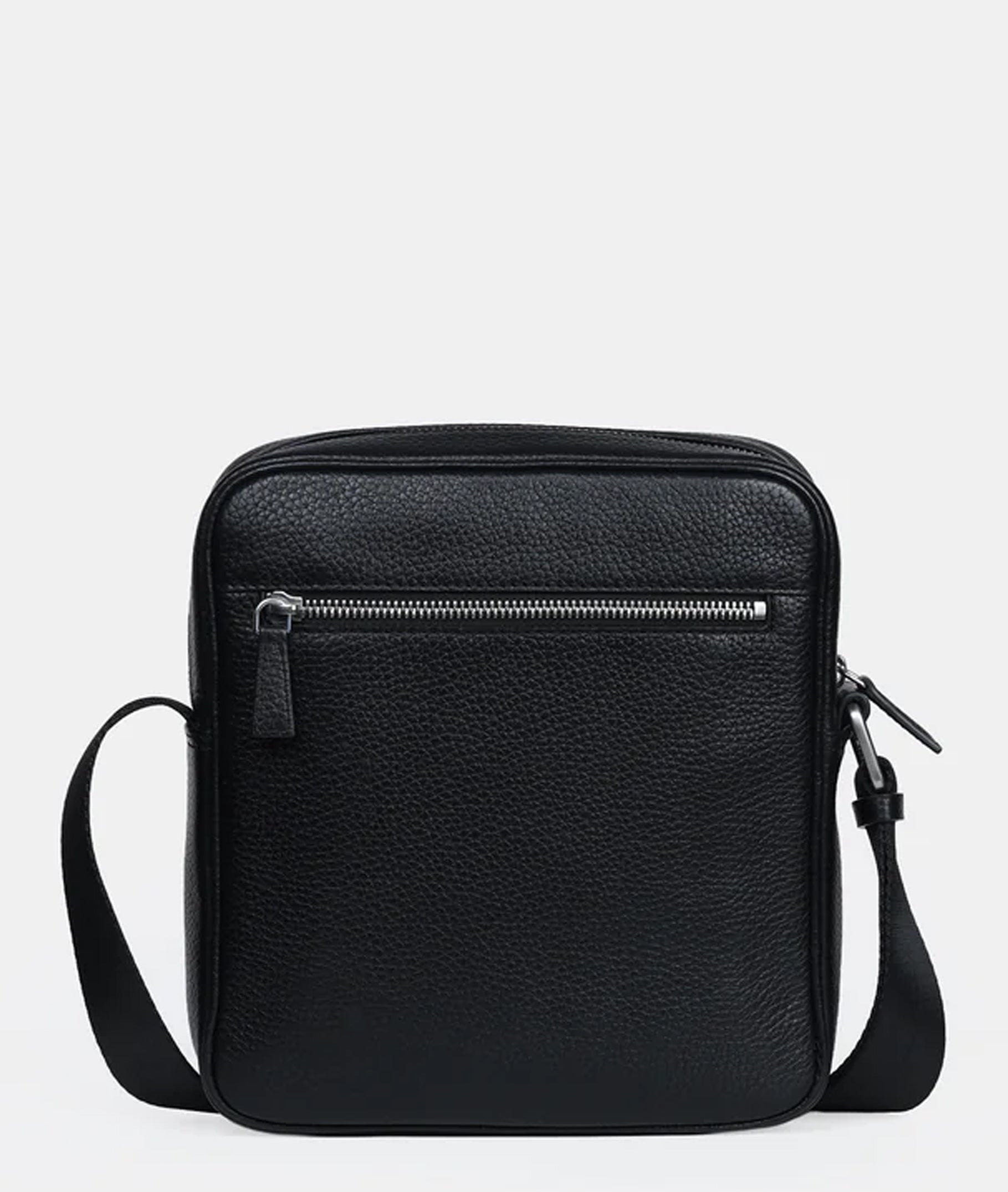Mario Front Zip Leather Crossbody Bag