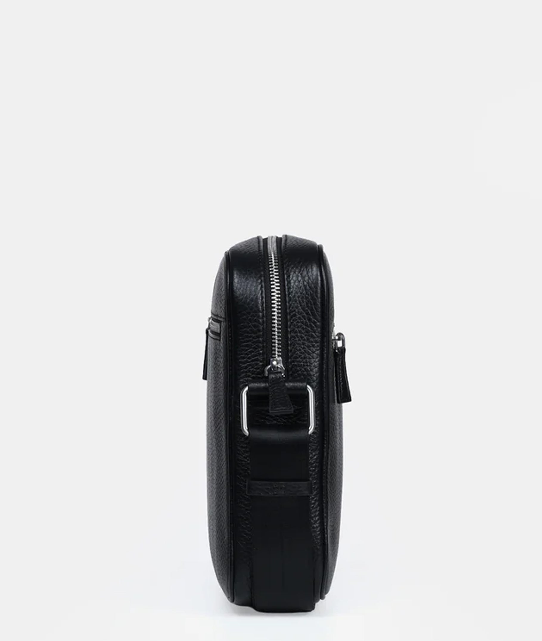 Mario Front Zip Leather Crossbody Bag