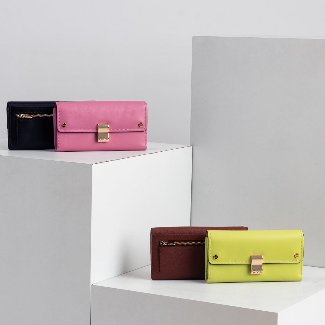 Bella Flapover Clutch#Color_Pink