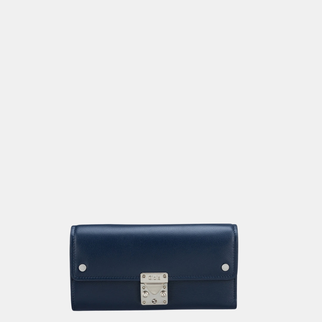 Felicita Clutch With Lock#Color_Navy
