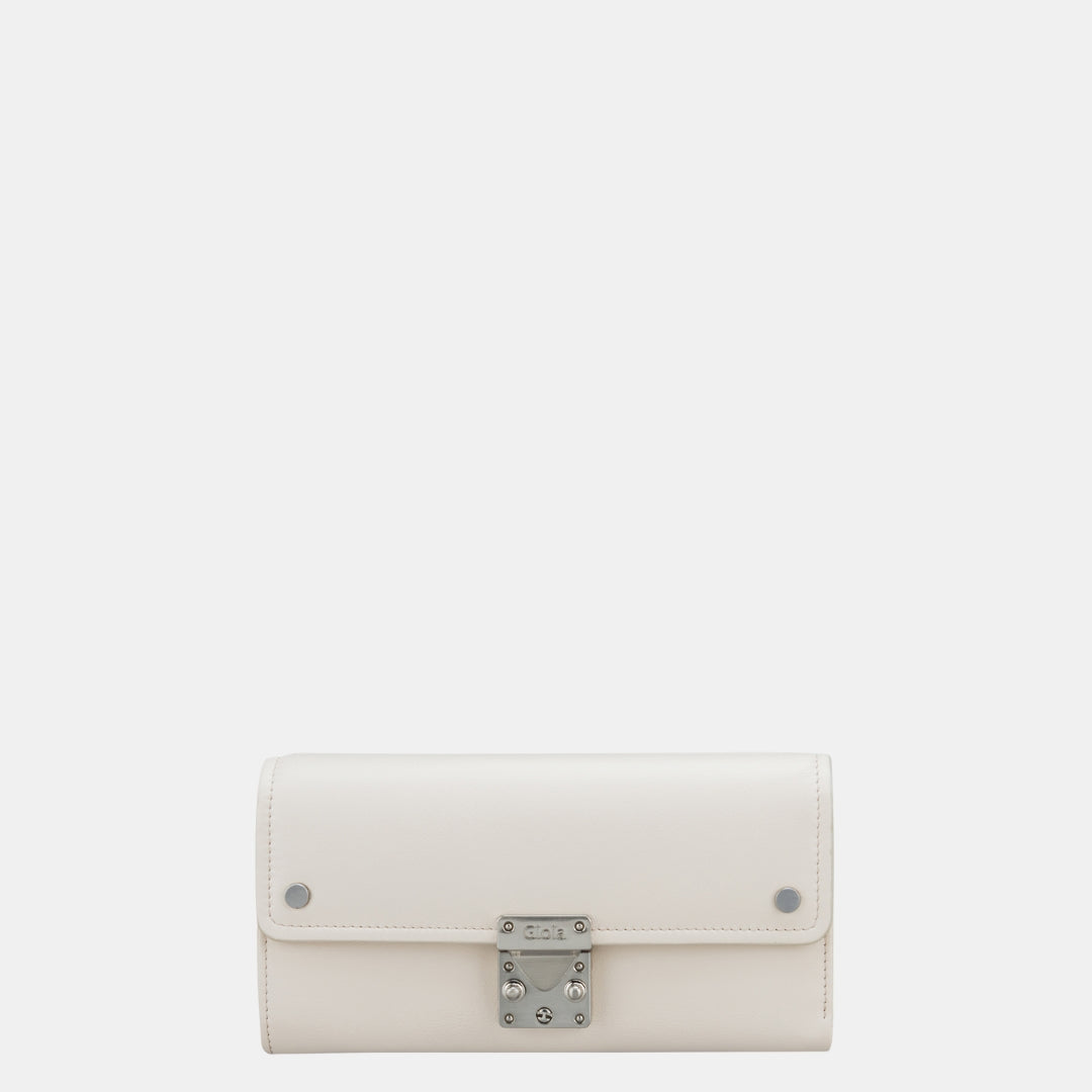 Felicita Clutch With Lock#Color_Cream