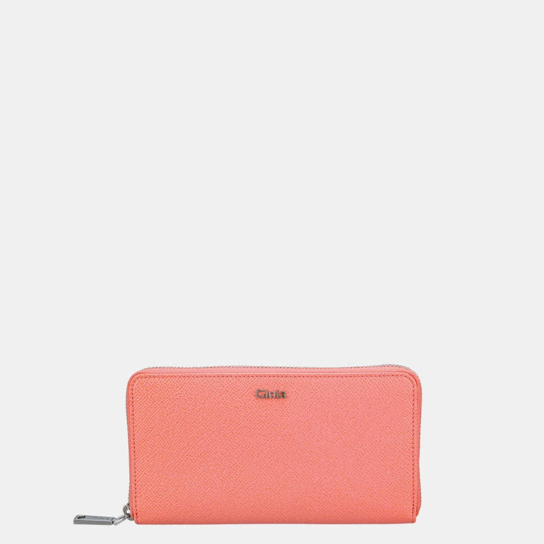 Evelina Zip-around Clutch#Color_Coral