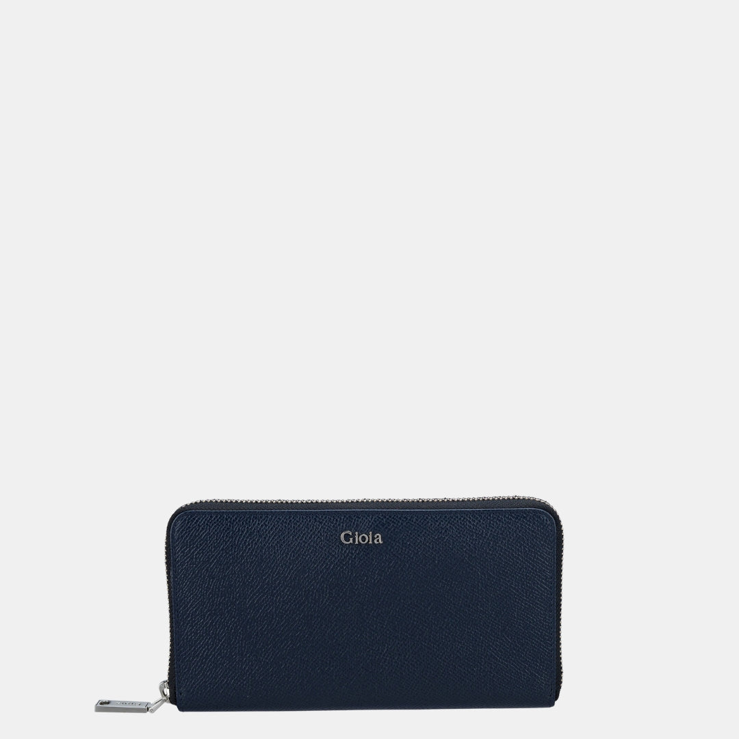 Evelina Zip-around Clutch#Color_Navy