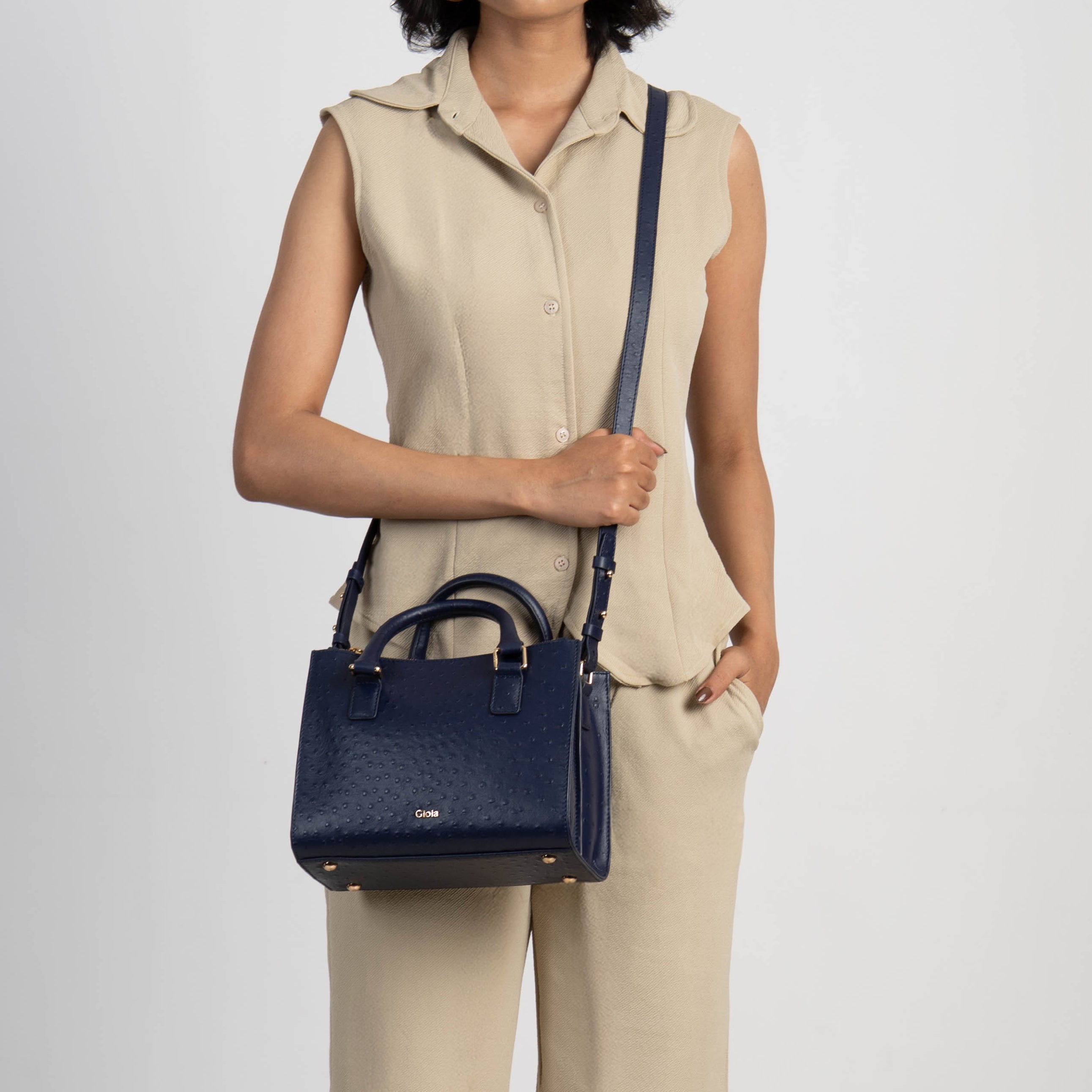 Celine Small Tote#Color_Navy