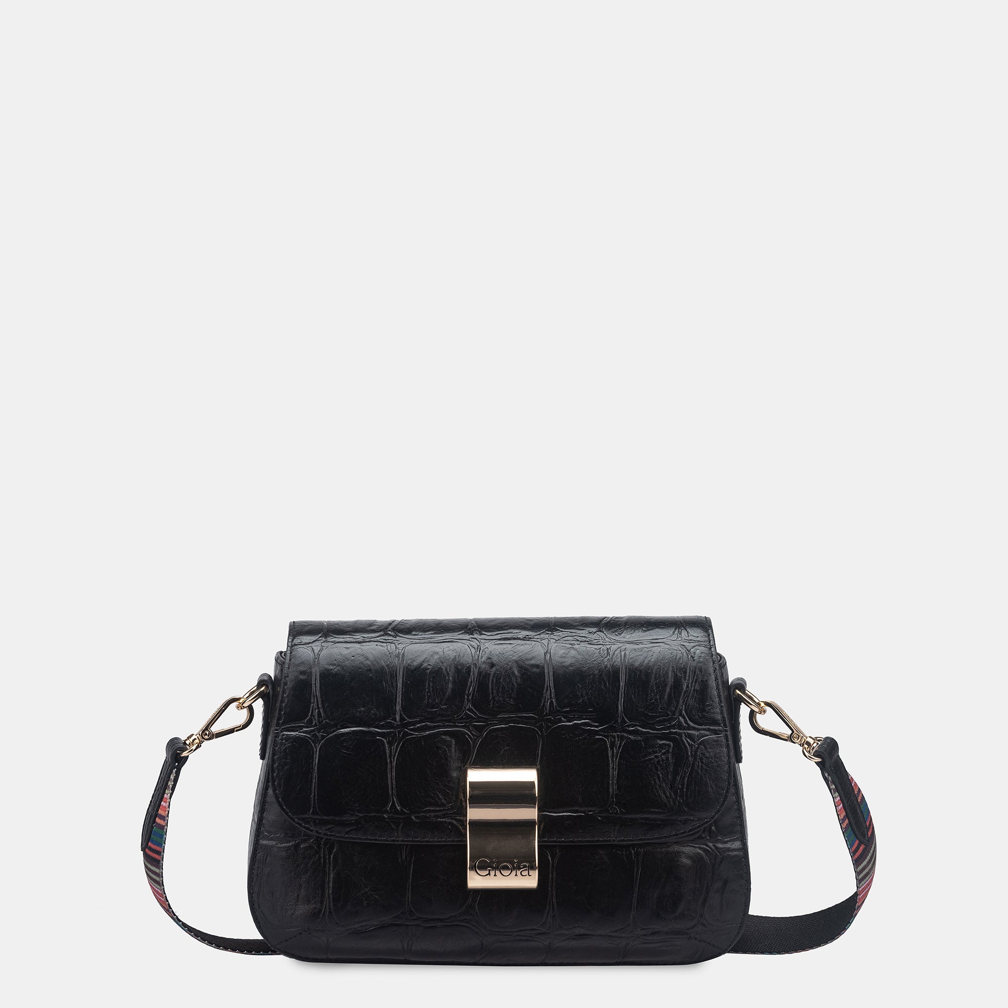 Claire Croco Embossed Leather Medium Multiway Bag