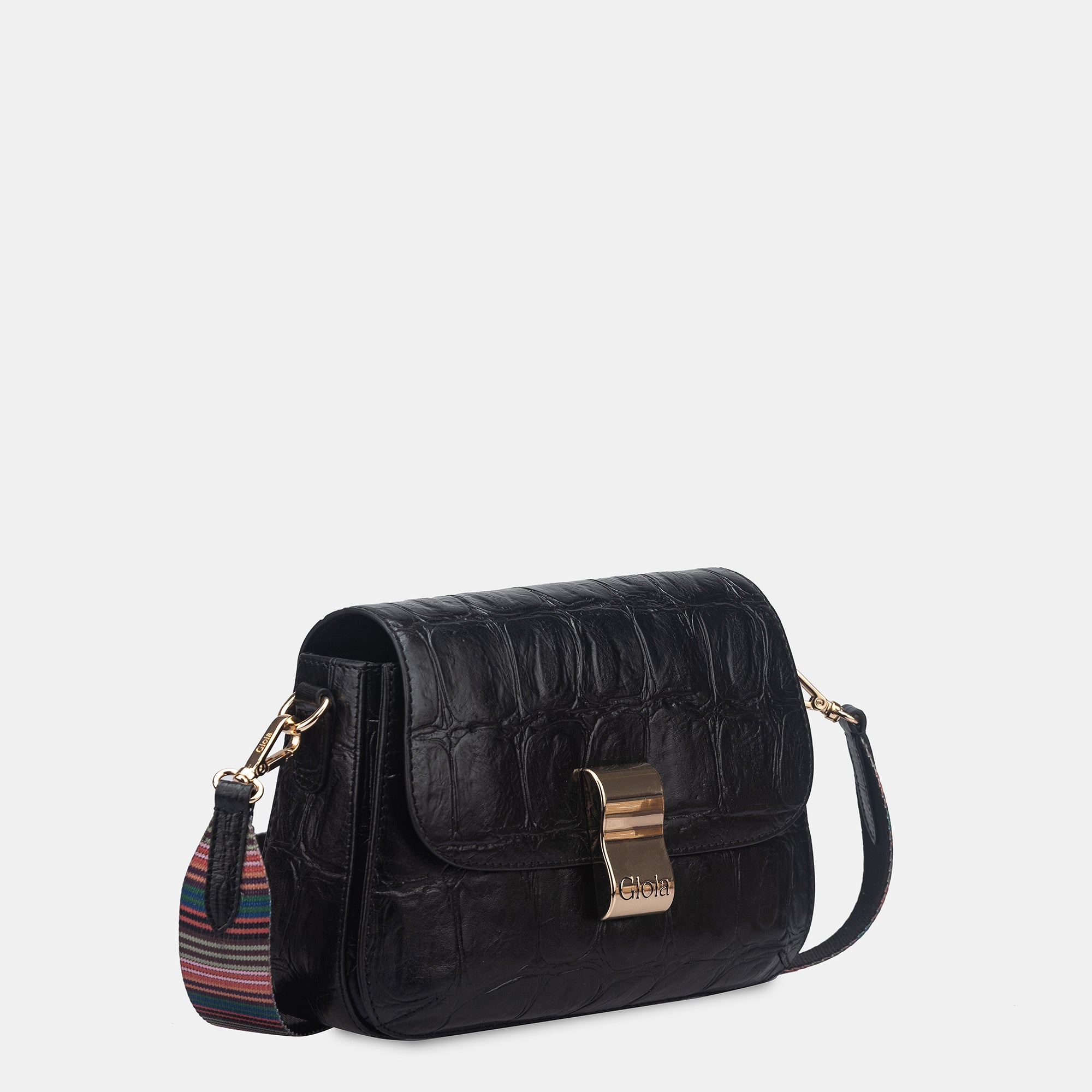 Claire Croco Embossed Leather Medium Multiway Bag