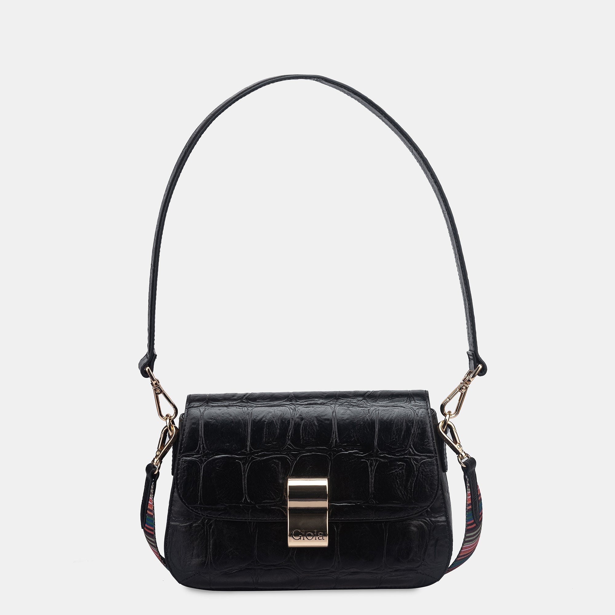 Claire Croco Embossed Leather Medium Multiway Bag