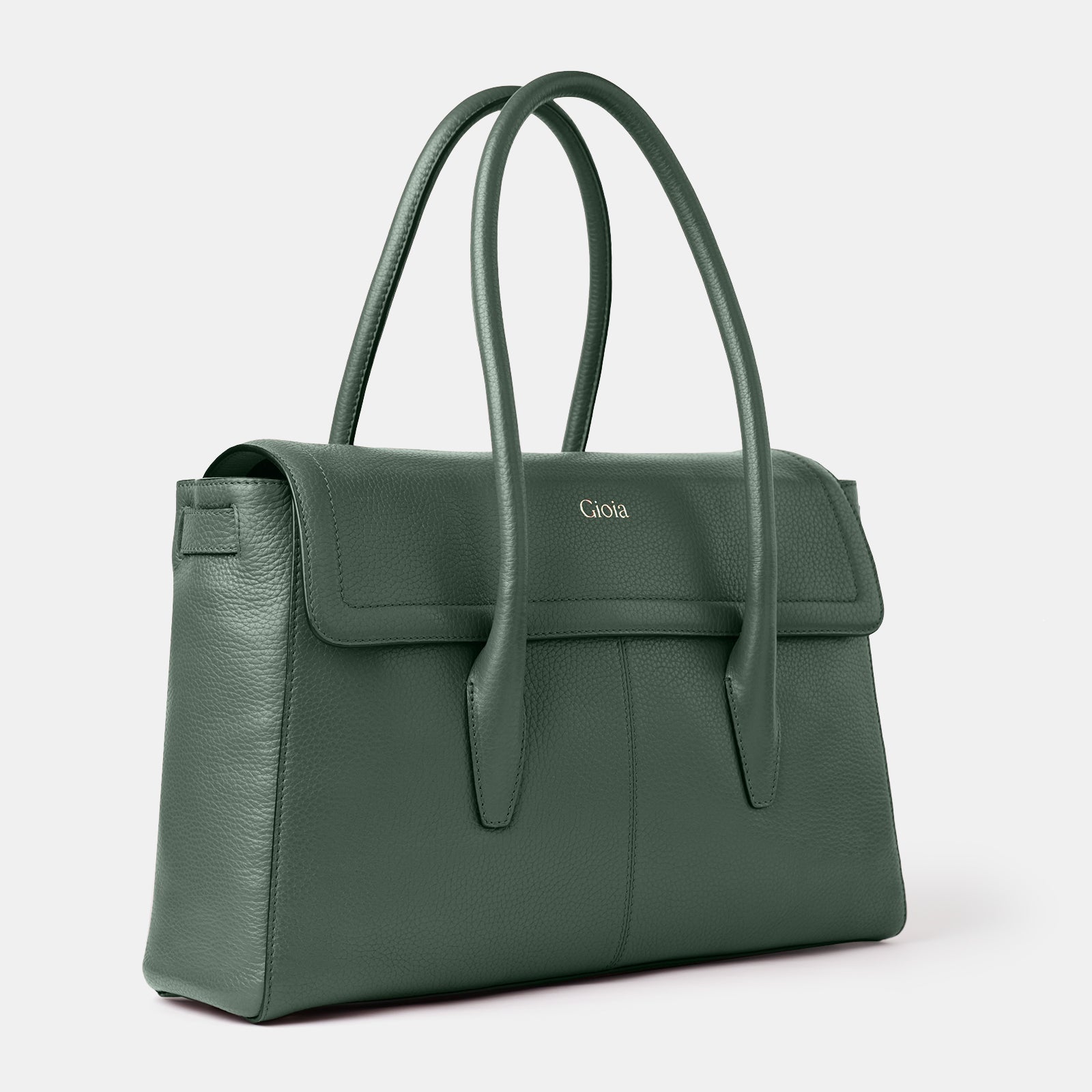 Anna Flapover Tote#Color_Dark Green