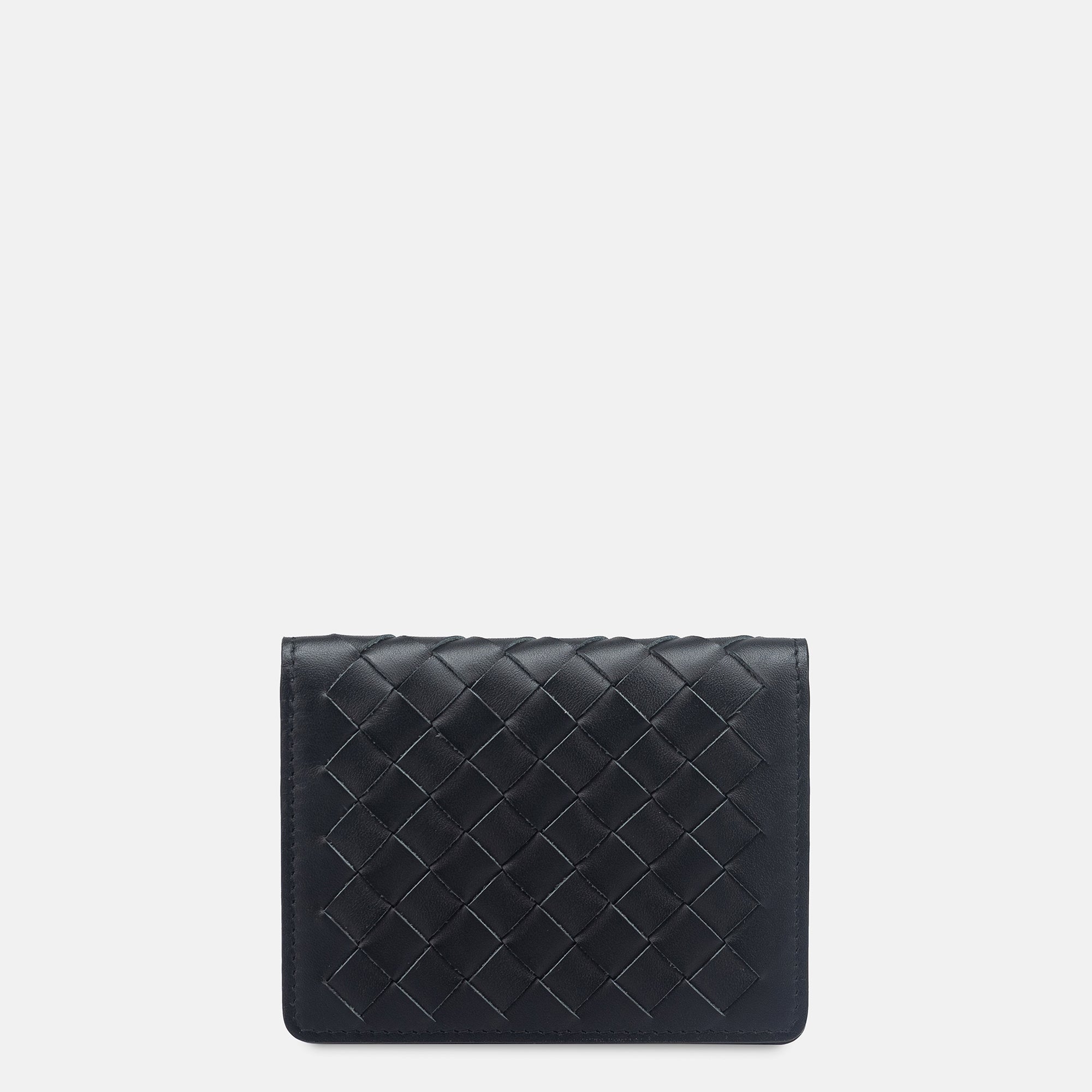 Enzo Woven Cardholder 3cc with ID Slot#Color_Black