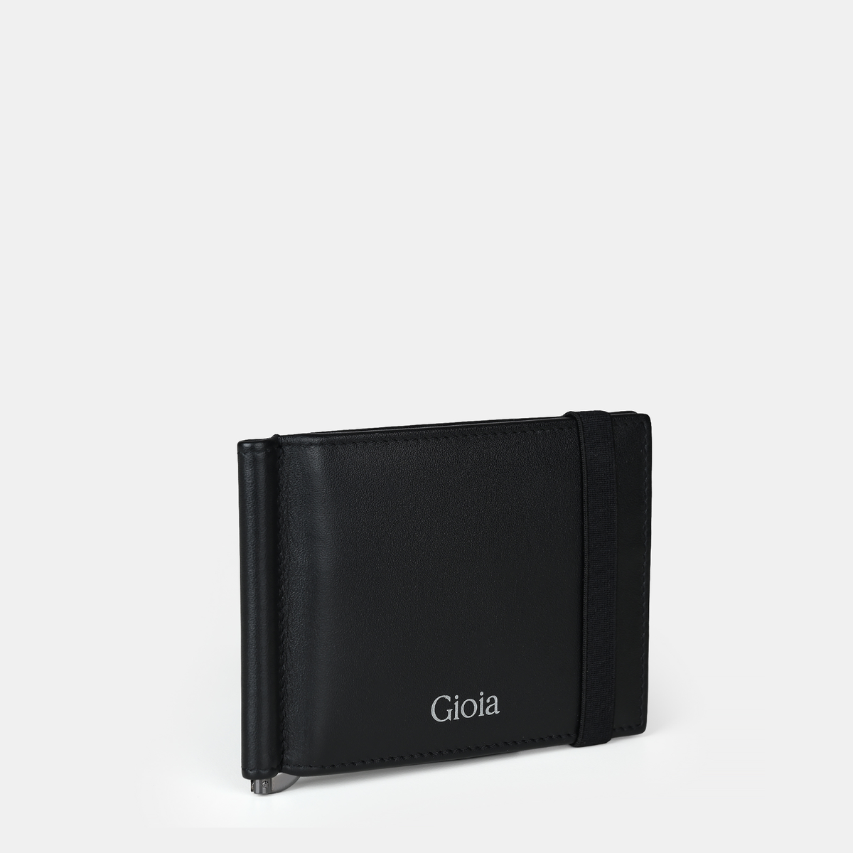 Enzo Leather Moneyclip Wallet 6cc#Color_Black