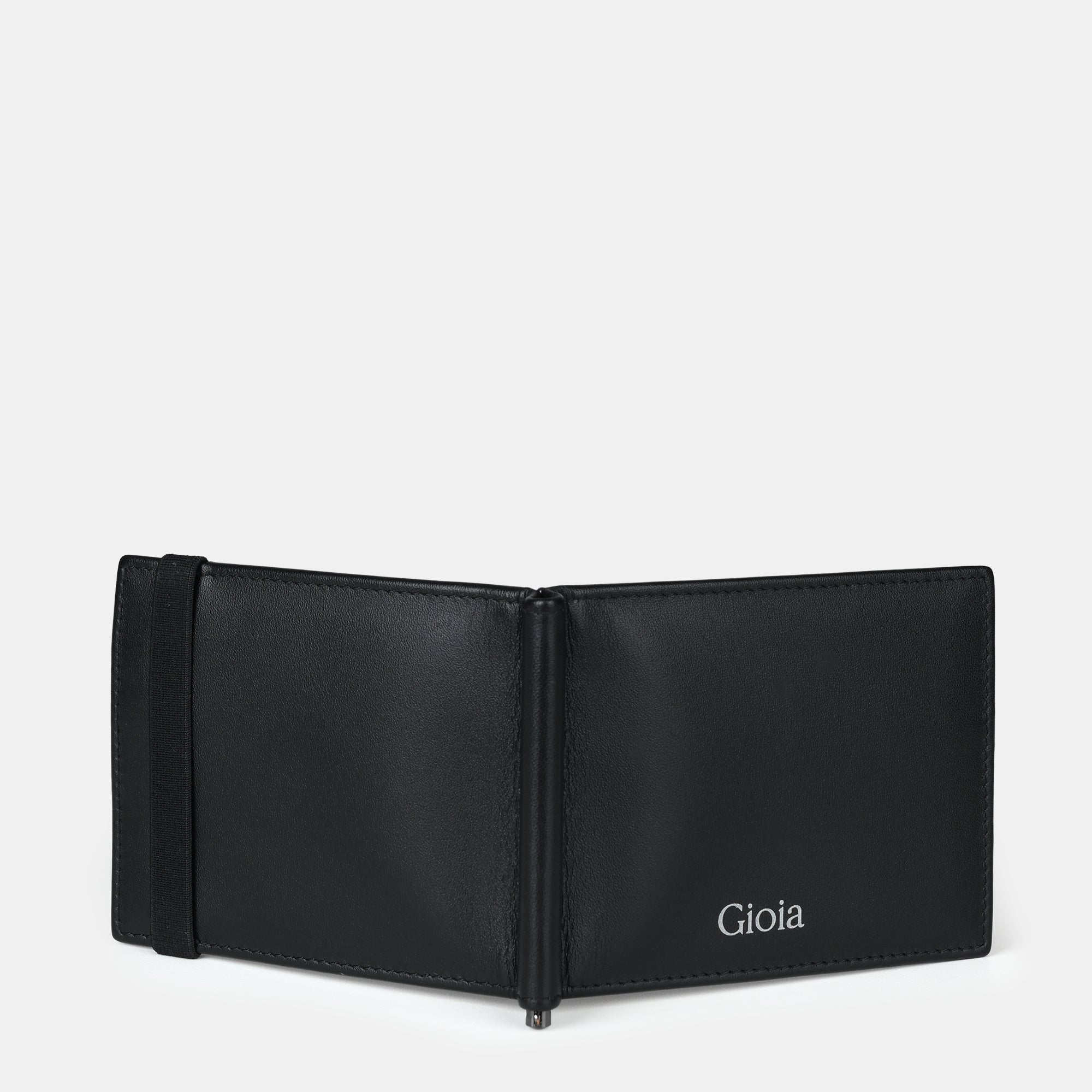 Enzo Leather Moneyclip Wallet 6cc#Color_Black