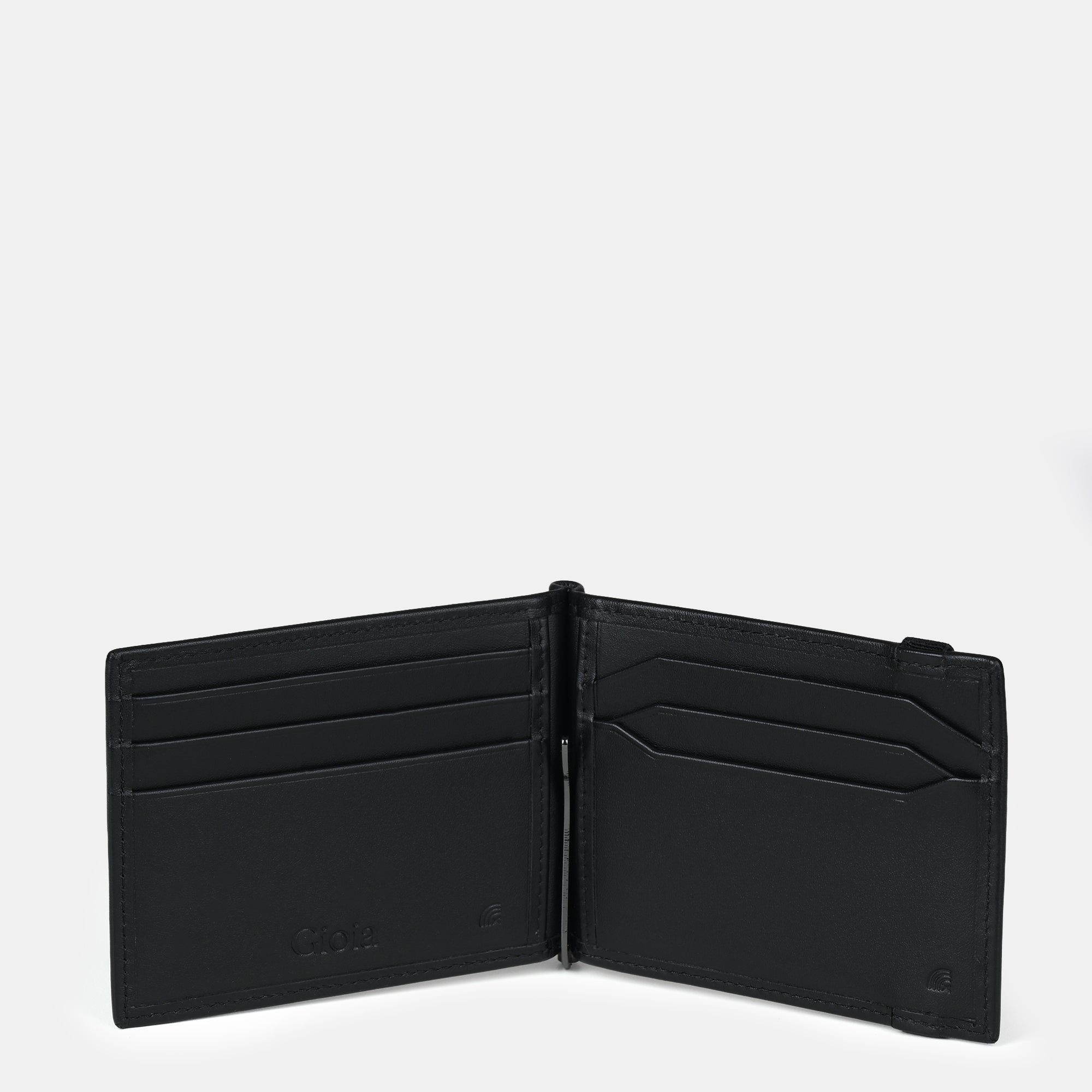 Enzo Leather Moneyclip Wallet 6cc#Color_Black