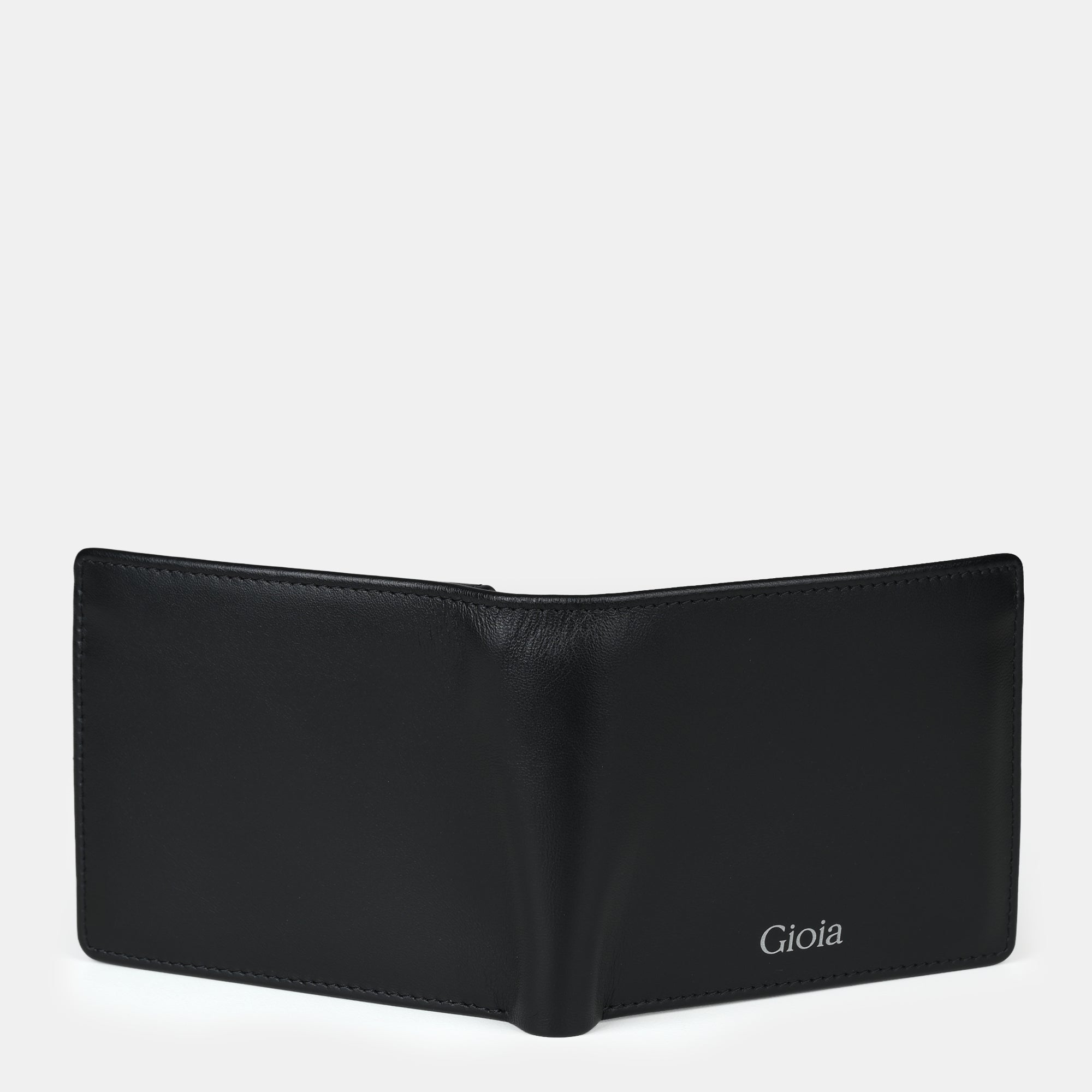 Enzo Leather Bifold Wallet 3cc with Coin Case#Color_Black