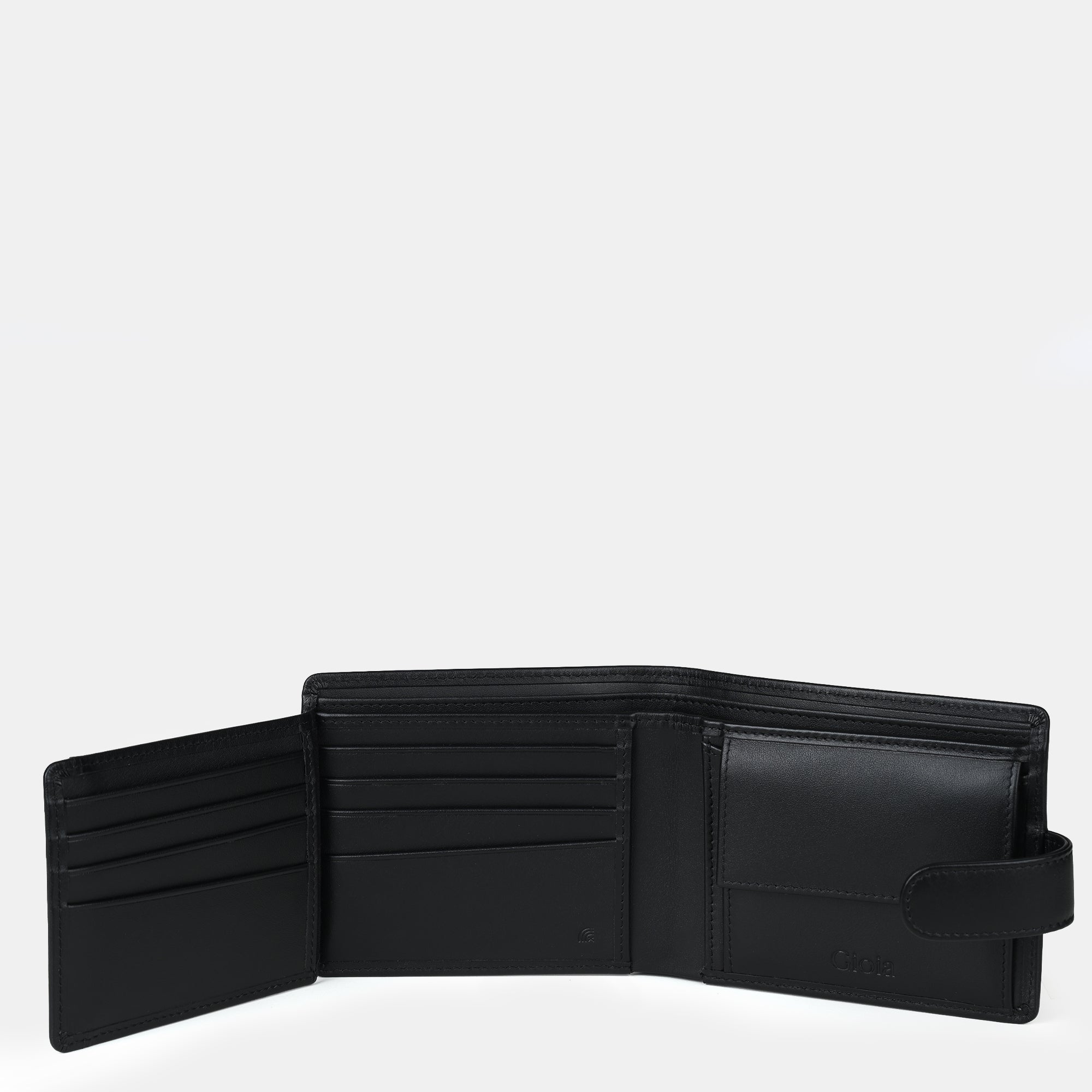 Multi Slot Leather Card Case#Color_Black