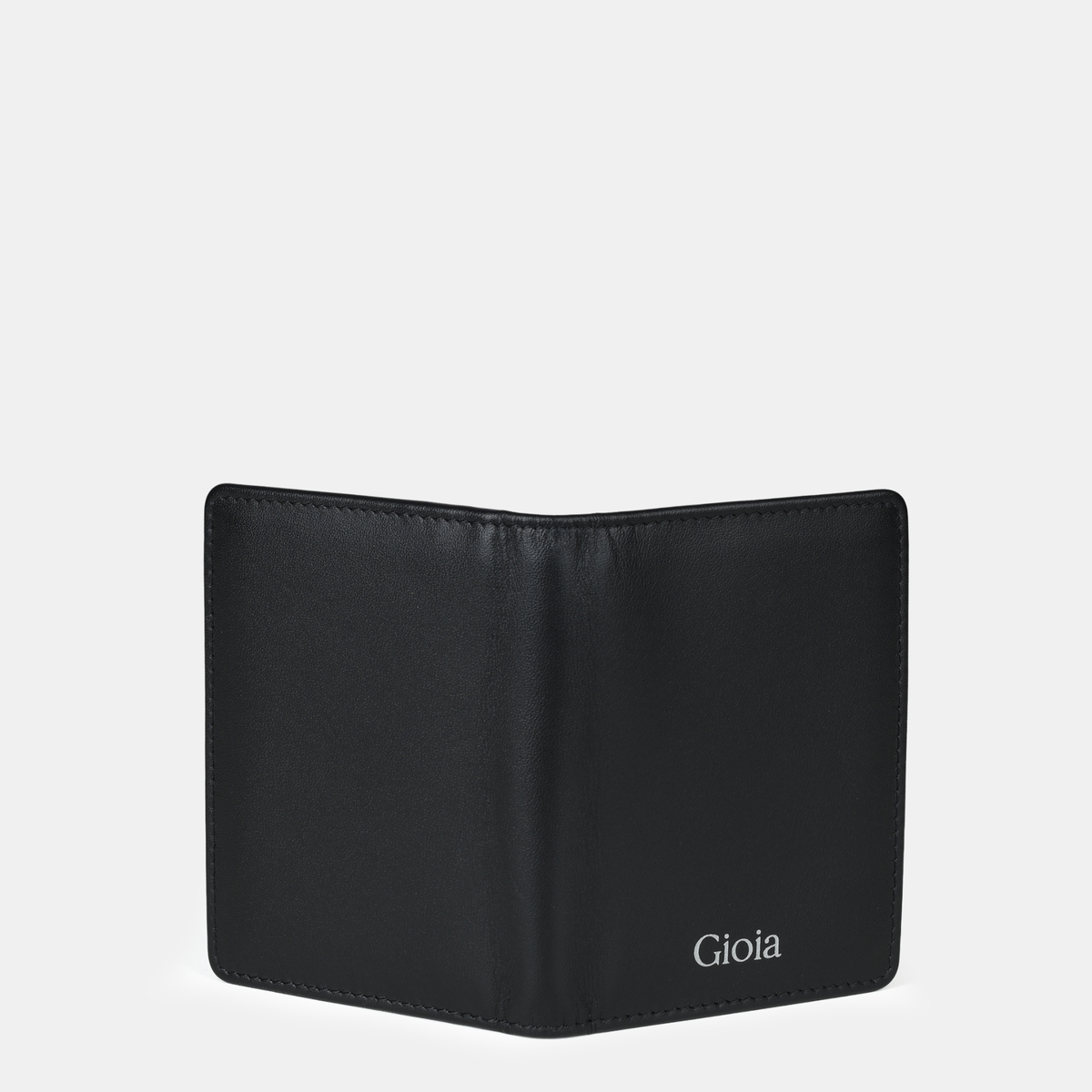 Enzo Leather Cardholder 3cc with ID slot#Color_BLACK