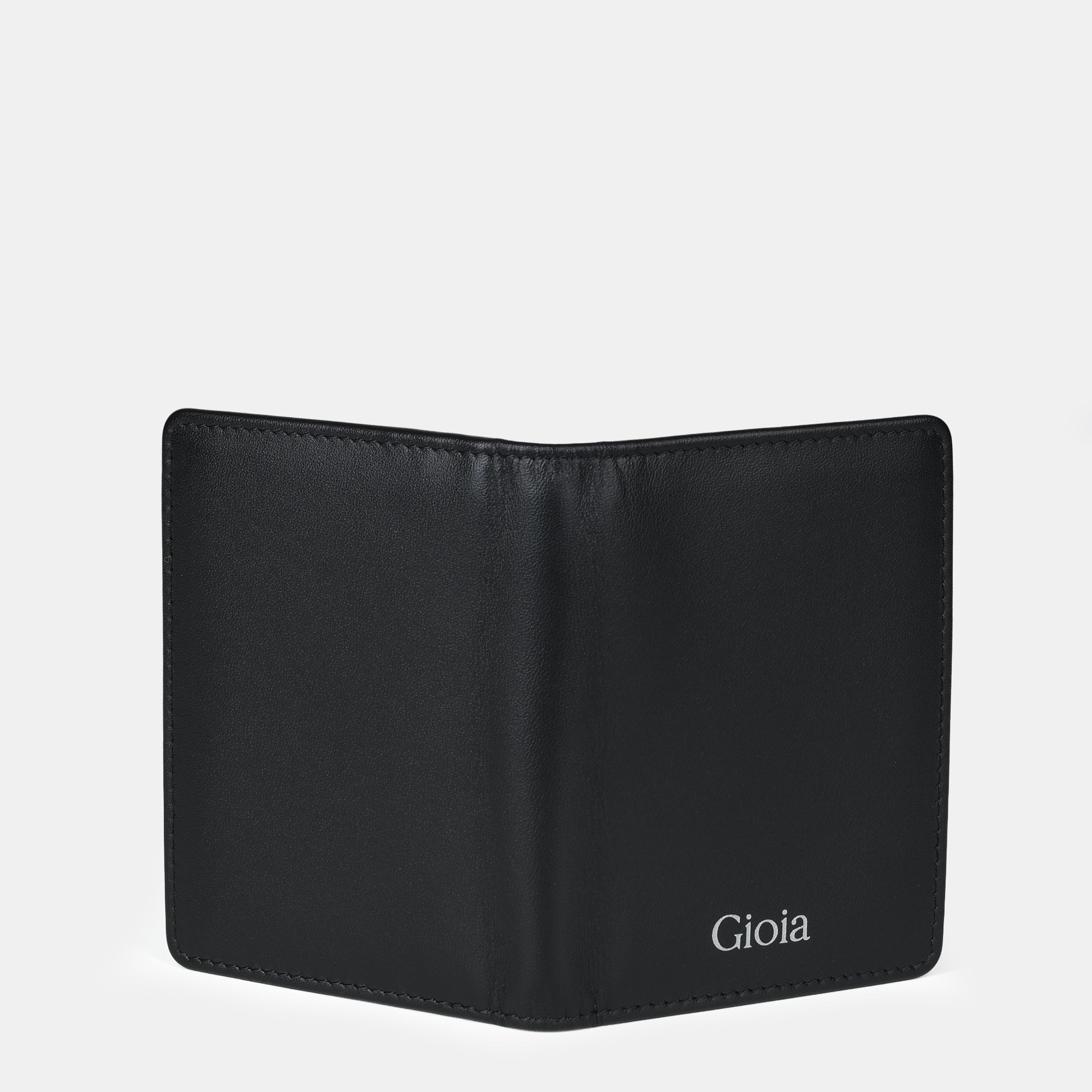 Enzo Leather Cardholder 3cc with ID slot#Color_Black