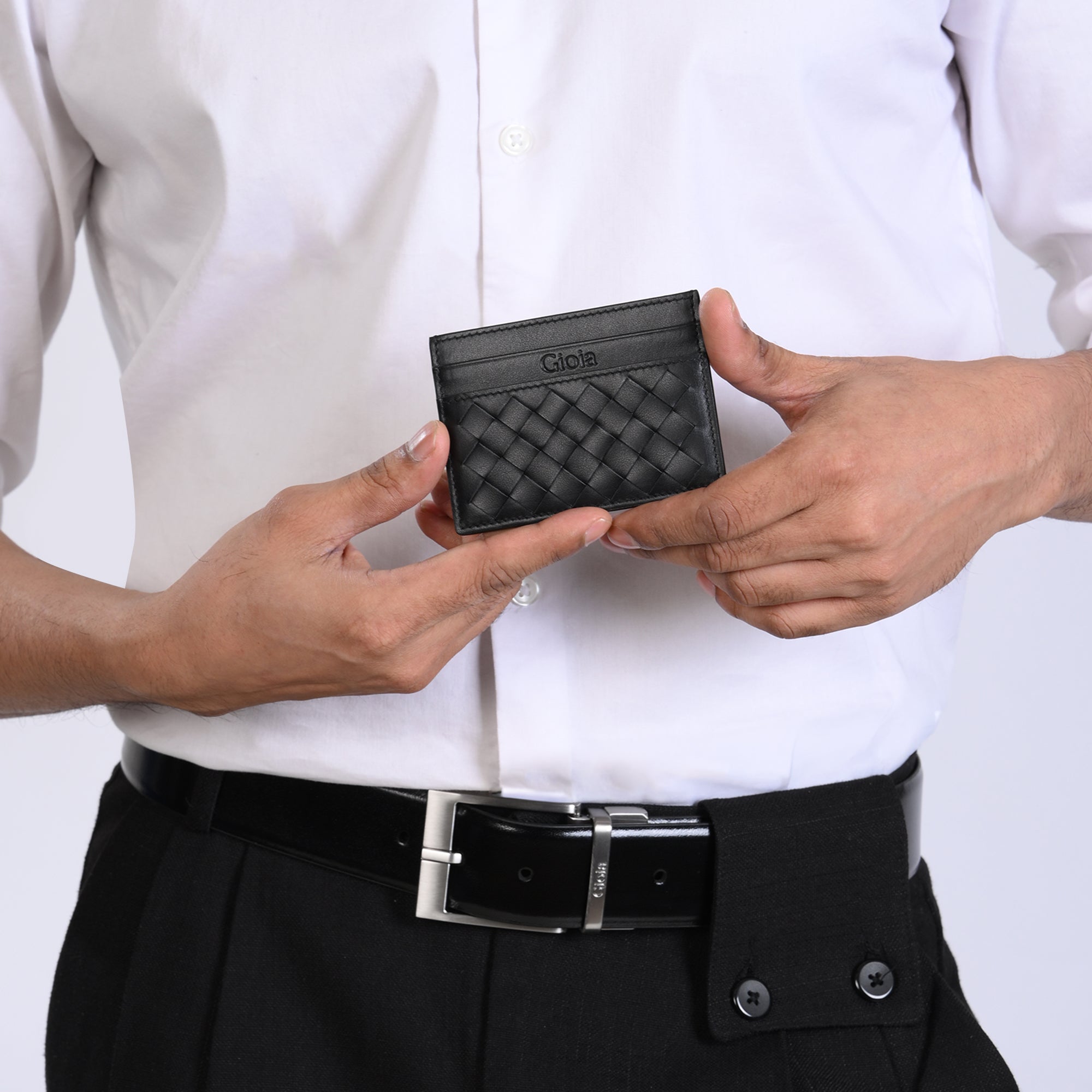 Enzo Woven Cardholder#Color_Black