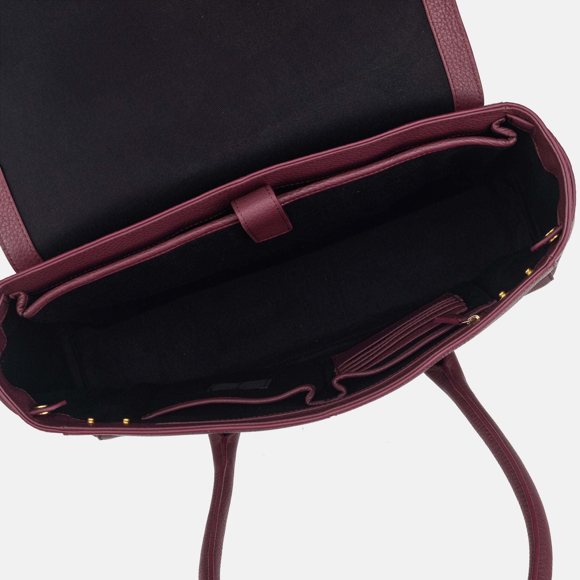 Anna Flapover Tote#Color_Dark Cherry