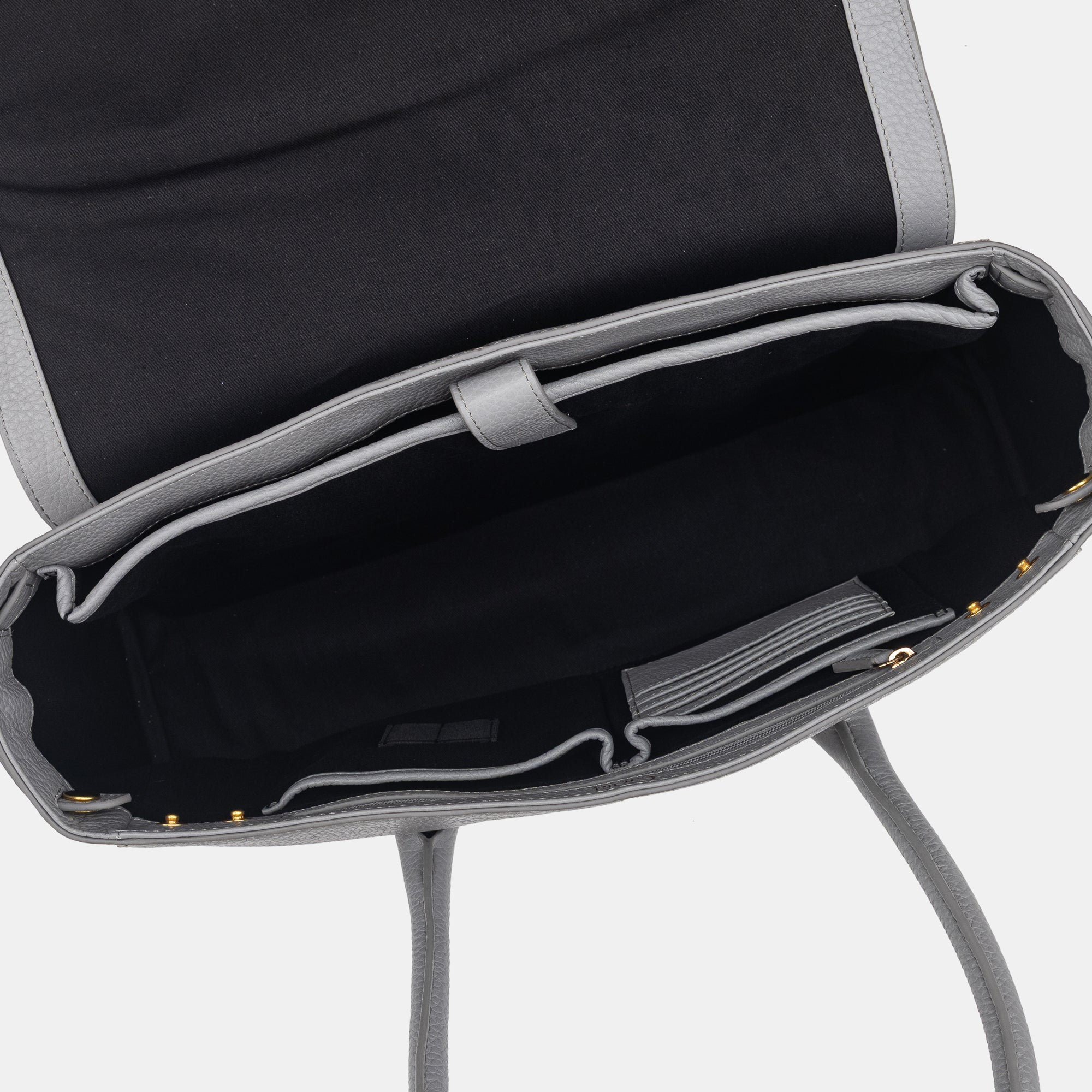 Anna top zip tote#Color_Grey