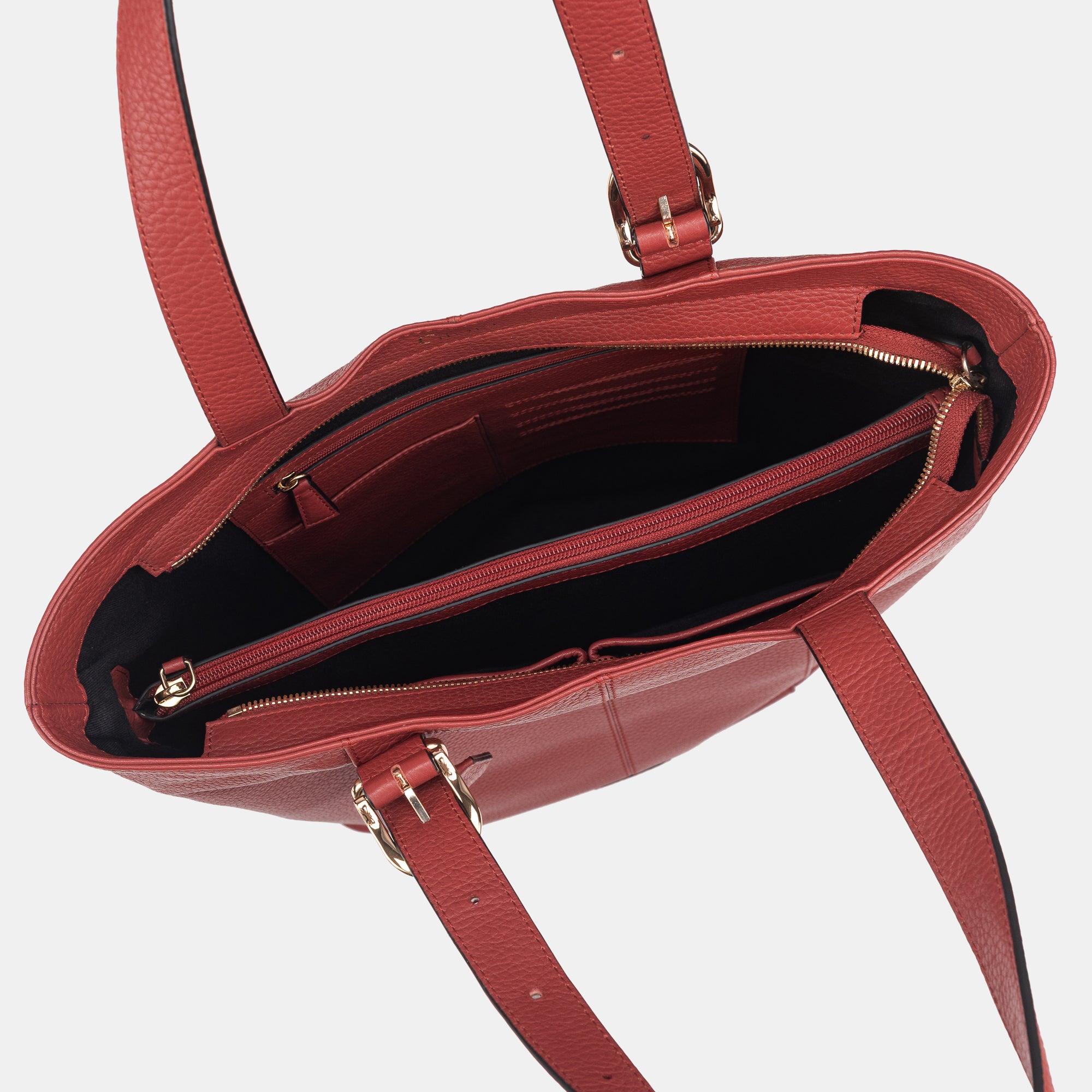 Anna top zip tote#Color_Red