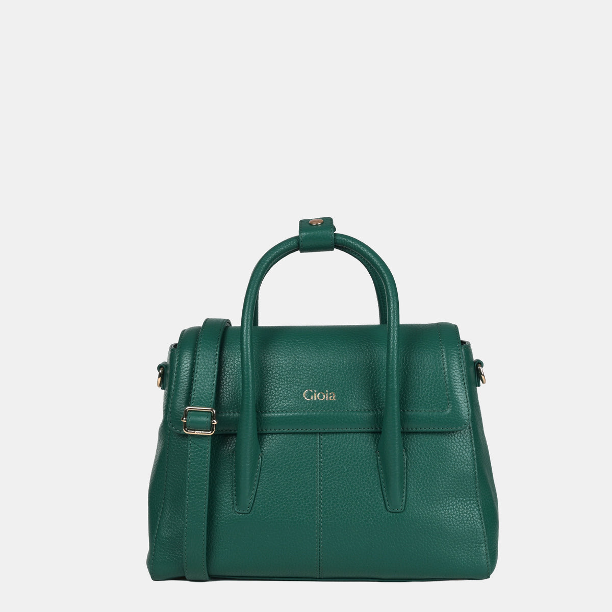 Anna Medium Leather Flapover Tote#Color_Bright Green