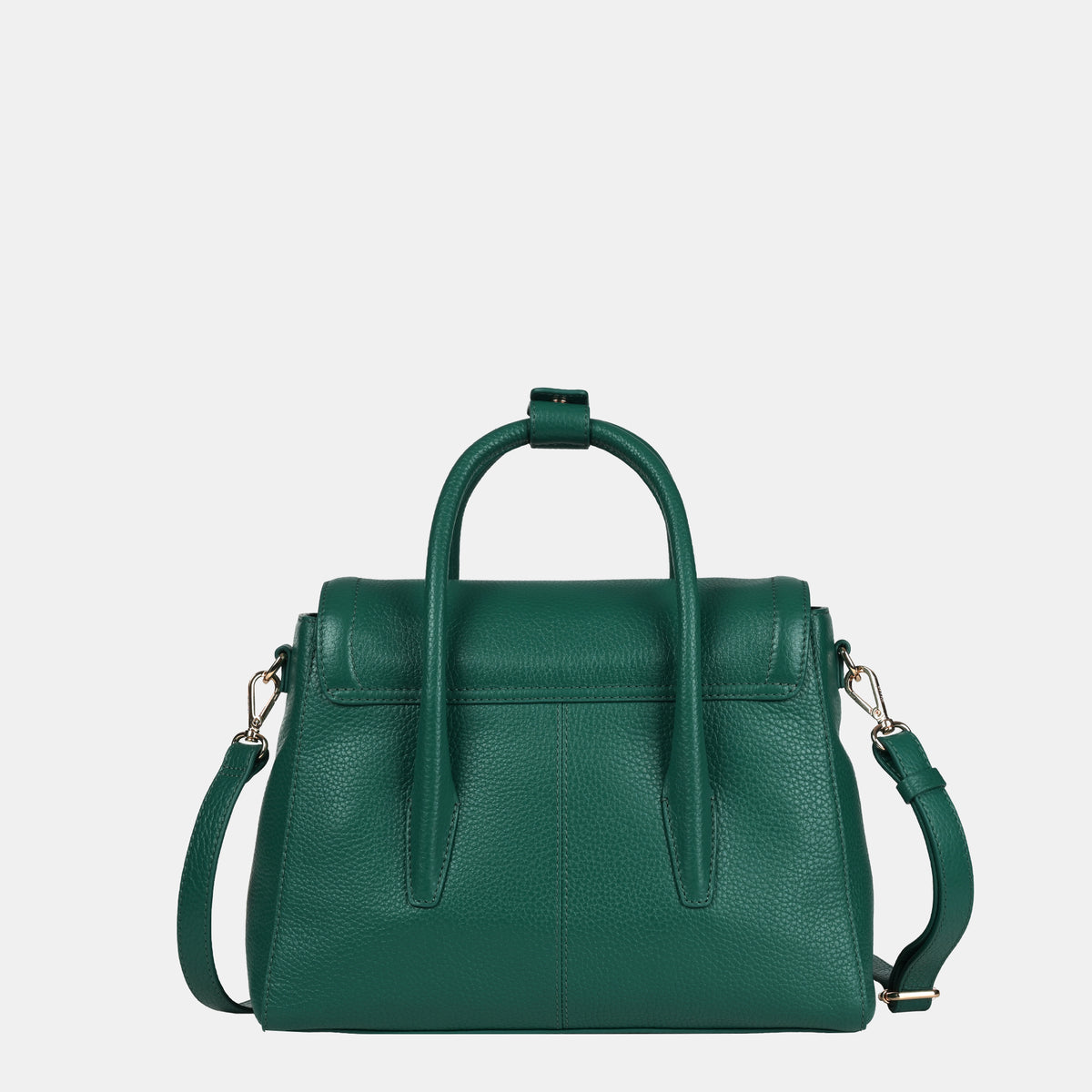 Anna Medium Leather Flapover Tote#Color_Bright Green