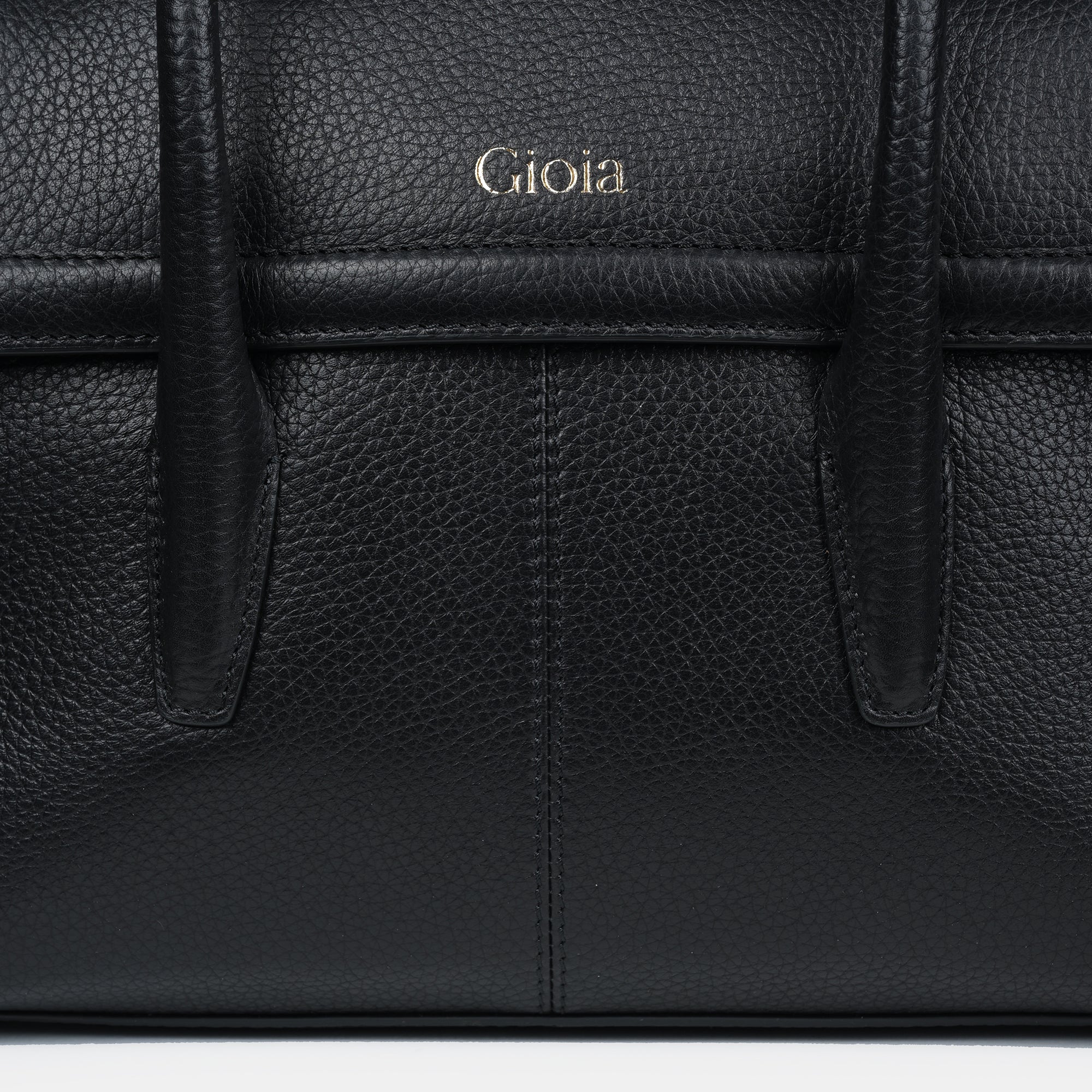 Anna Medium Leather Flapover Tote#Color_Black
