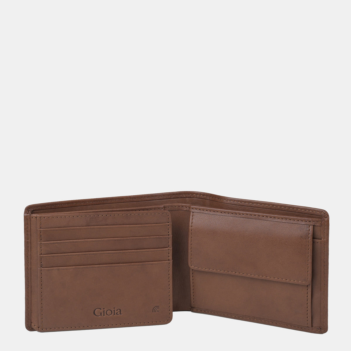 Boston Wallet 8cc with ID Slot and coin case#Color_Tan