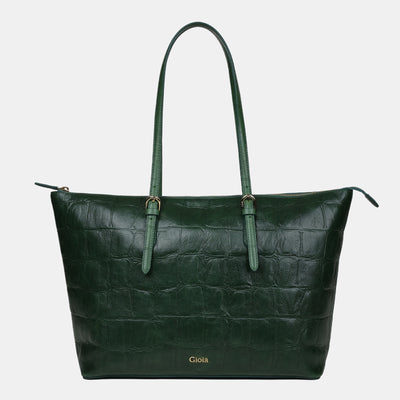 Claire Croco Embossed Leather Tote