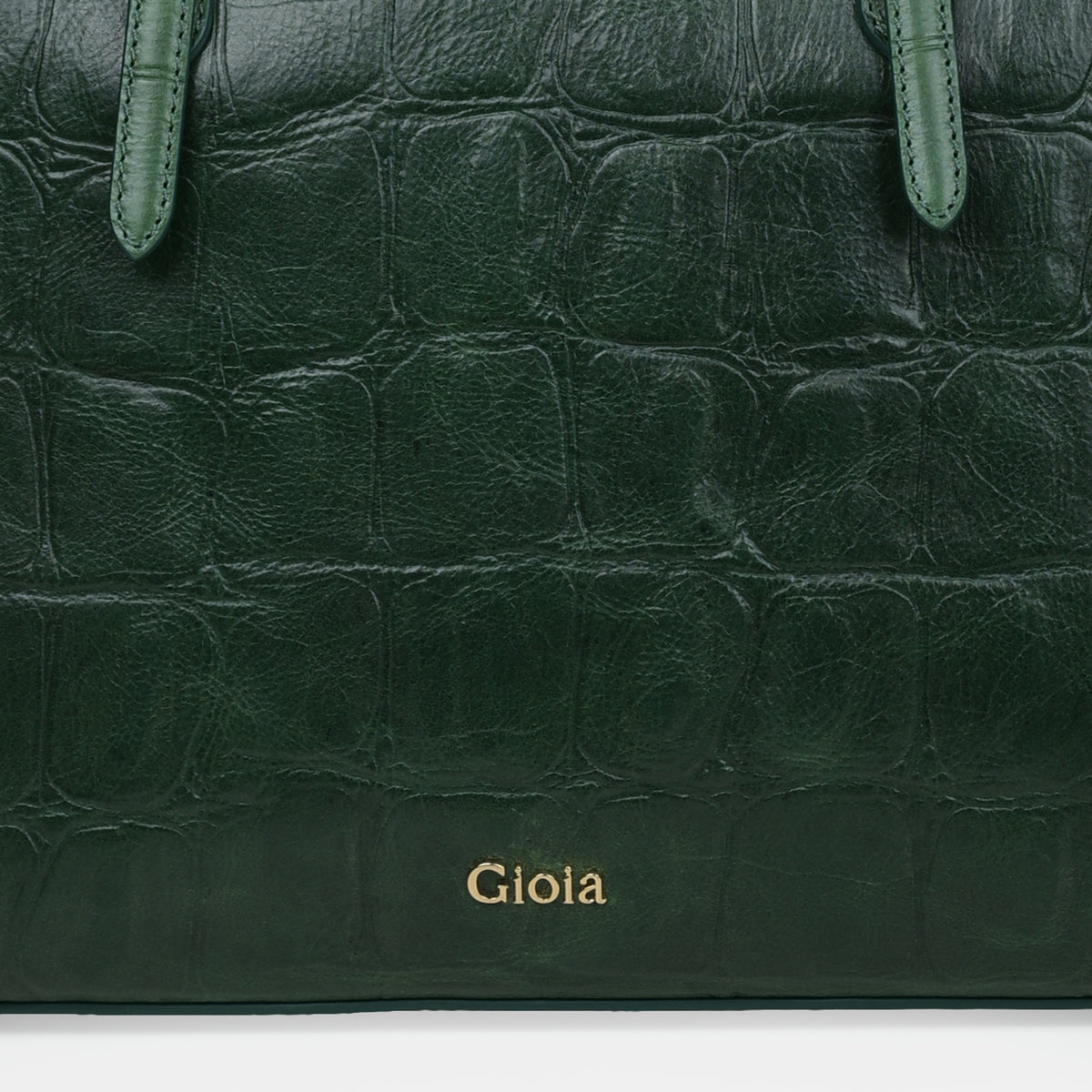 Claire Croco Embossed Leather Tote#Color_Green