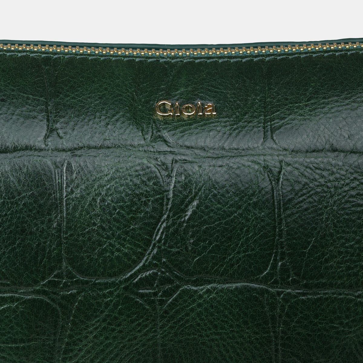 Claire Croco Embossed Leather Small Crossbody Bag#Color_Green