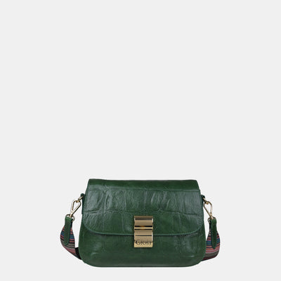 Claire Croco Embossed Leather Medium Multiway Bag